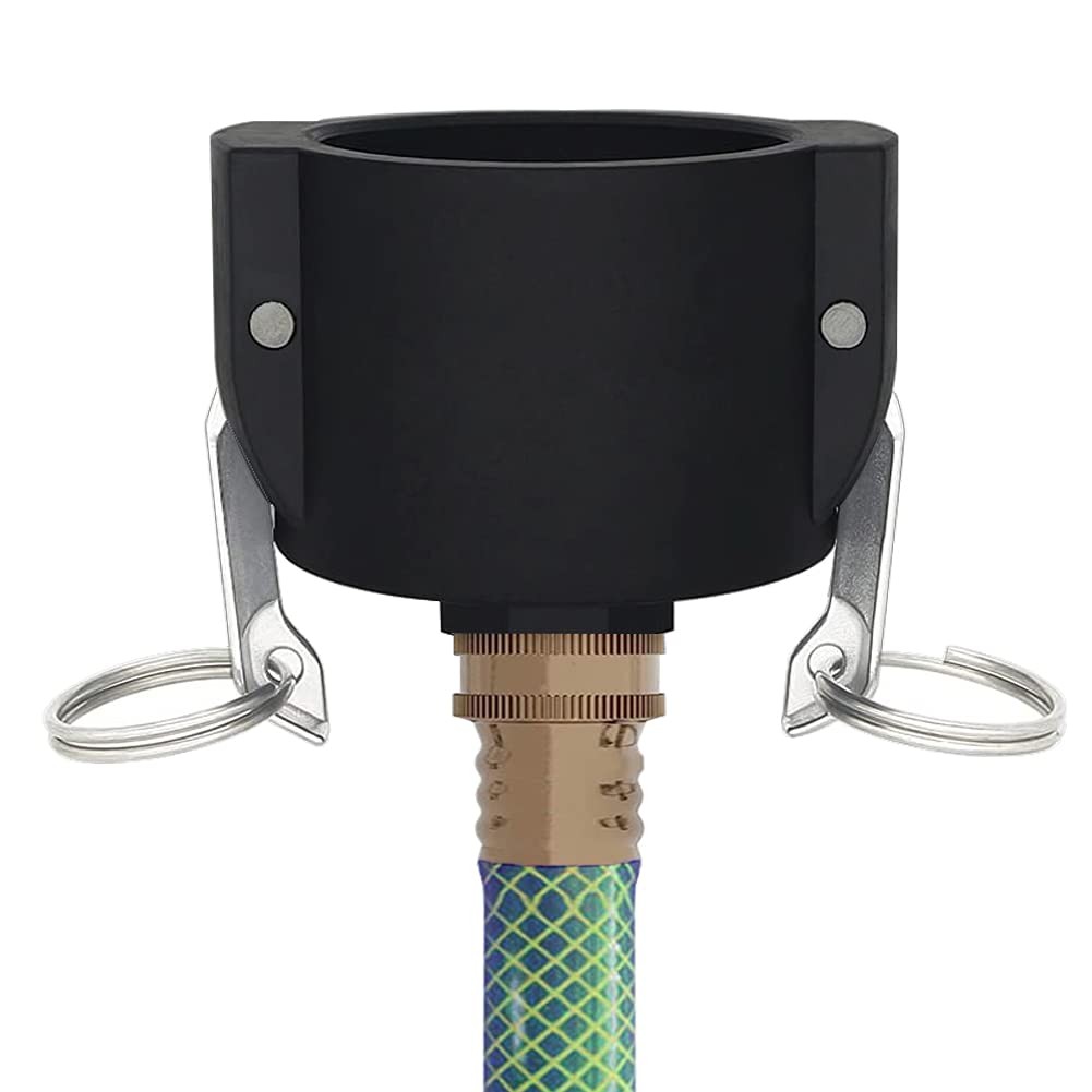 275 330 Gallon IBC Tote Tank Drain Adapter Fittings 2″ Cam Lock 2 Inch, Black