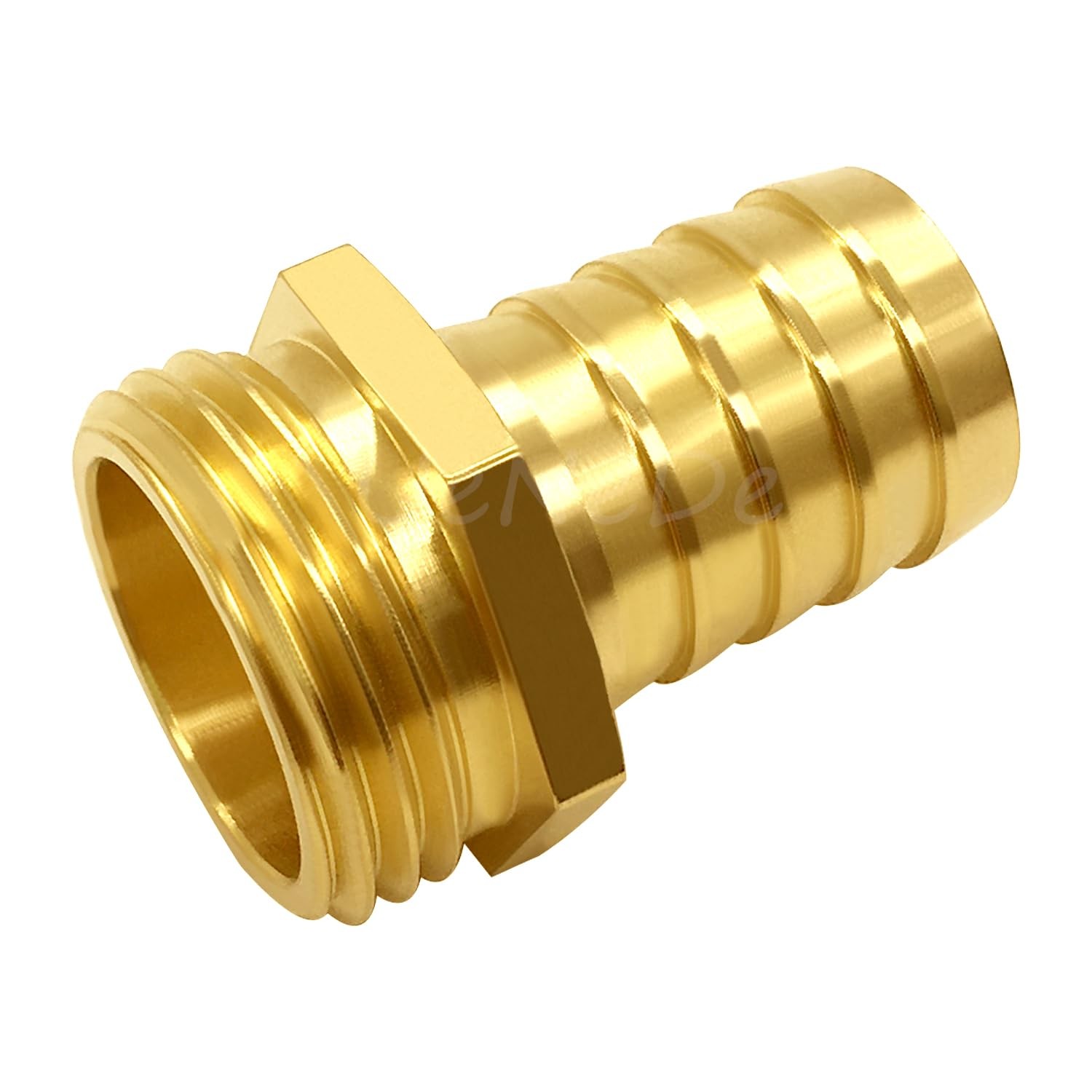 Uenede 2PCS Brass 5/8″ Barb x 3/4″GHT Male Garden Hose End