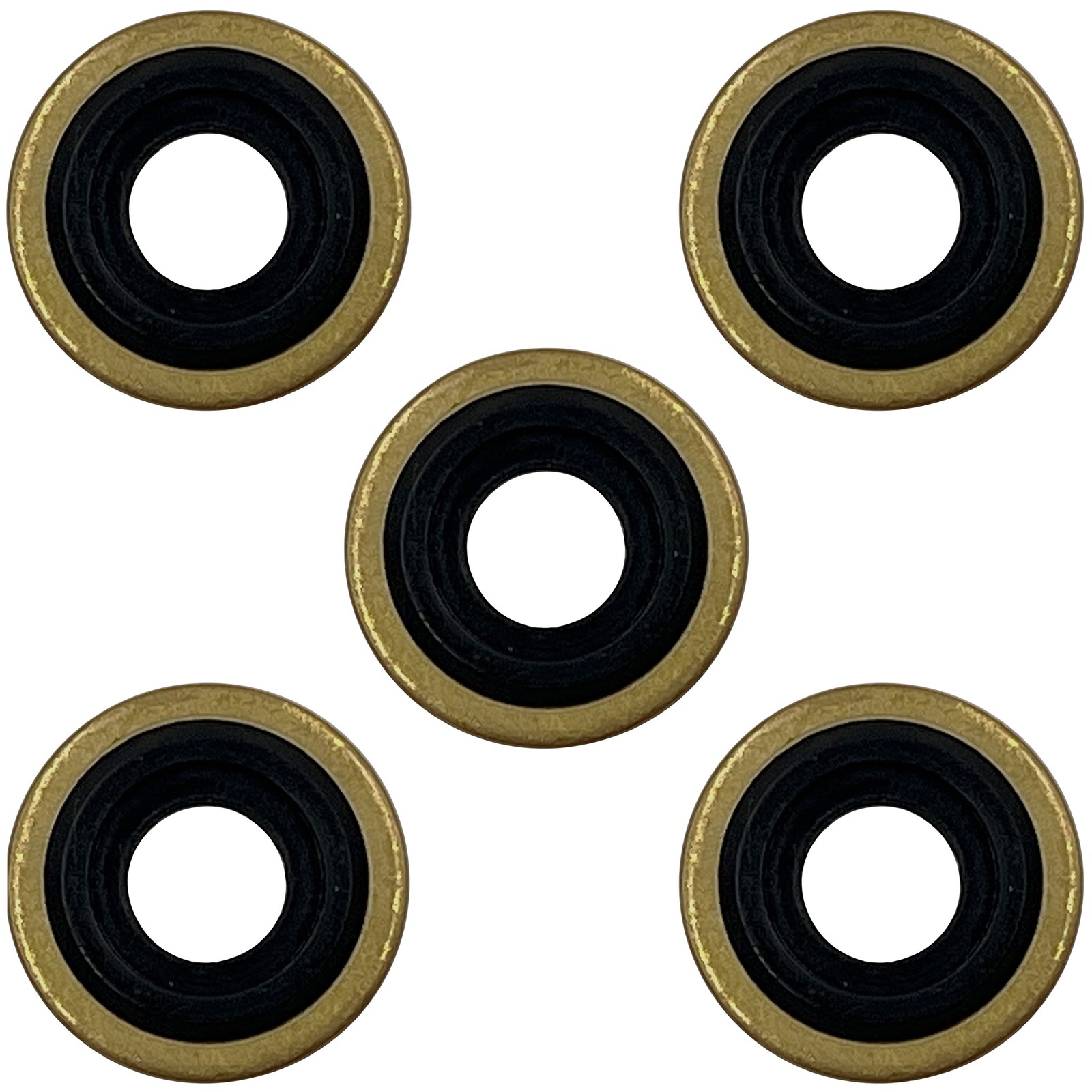 ResOne Oxygen Yoke Washer Seals, 5‑Pack – Smooth‑Edge 5-Pack, Brass
