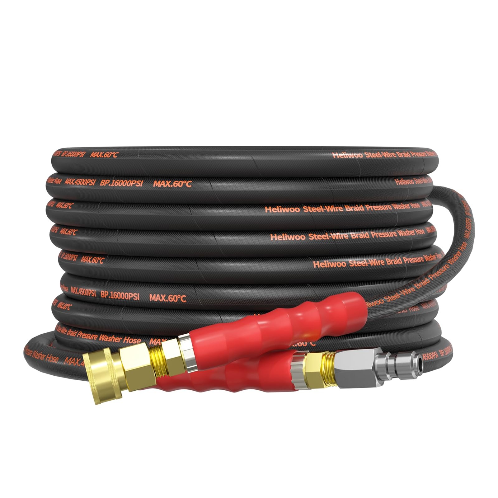 Heliwoo 5/16″ Pressure Washer Hose 25 FT, Commercial Industrial Grade 25 FT