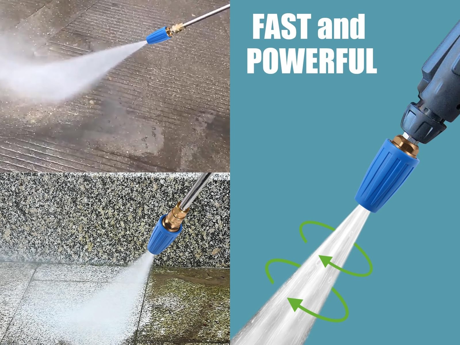 4000 PSI Blue Turbo Nozzle Pressure Washer with 7 Tips | 1/4 inch quick conne…