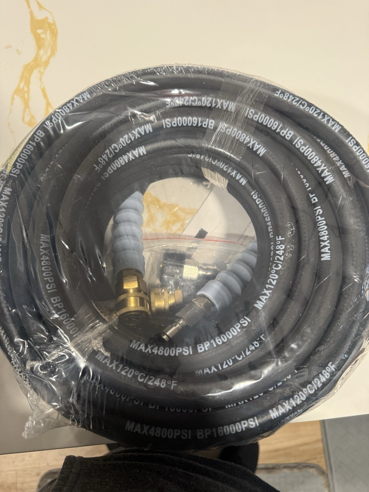 T 75FT 3/8″ 4800 PSI Steel Wire Braided Pressure Washer Hose M22 14mm