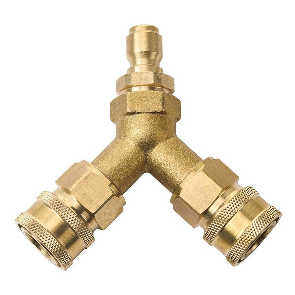 3/8 5000PSI Fitting Pressure Washer Tee Splitter CouplerBrass 4.0 GPM
