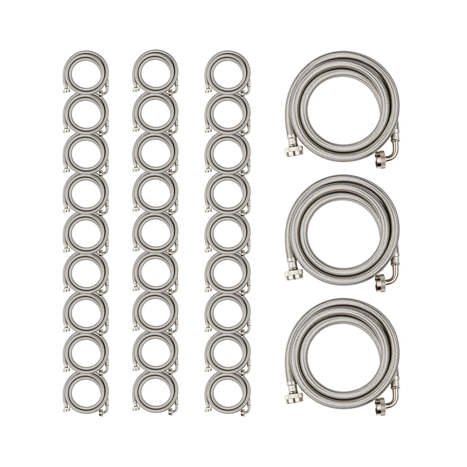 30 Pack Foskan 6FT Stainless Steel Braided Washing Machine Hose,With 90 Degre…