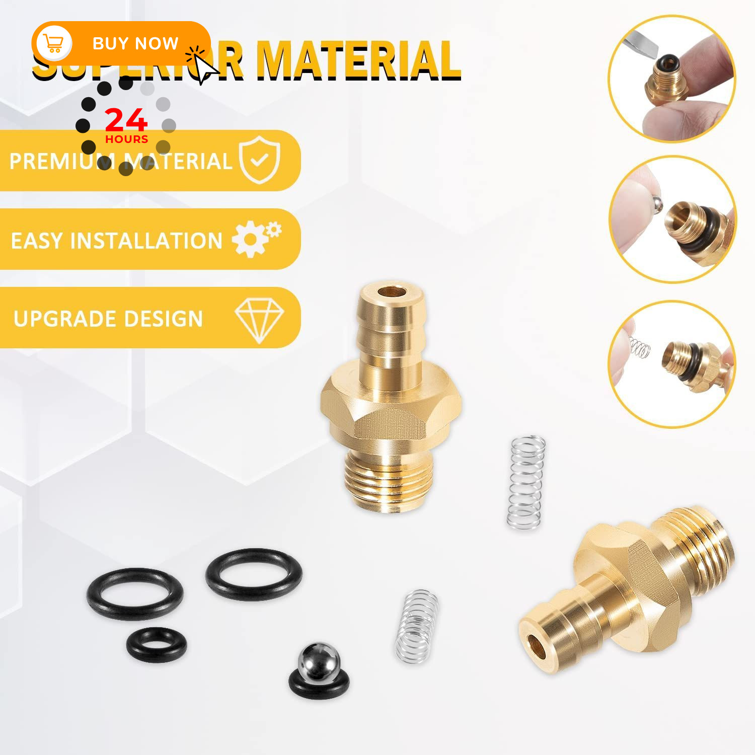 USSKYBOY Pressure Washer Chemical Soap Injector Kit for Briggs and gold