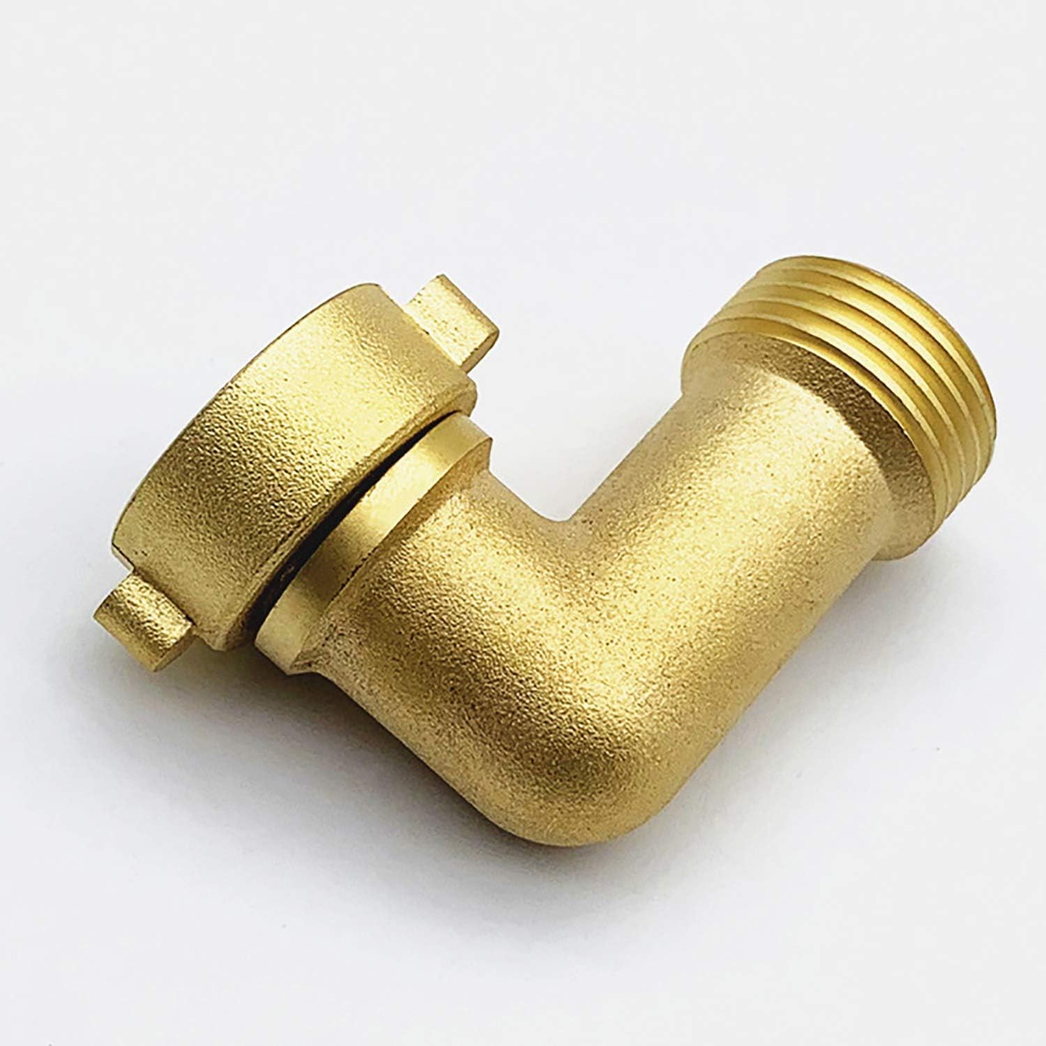 2 Pack Brass Garden Hose Elbow Connector, 90 Degree Solid 3/4 inch
