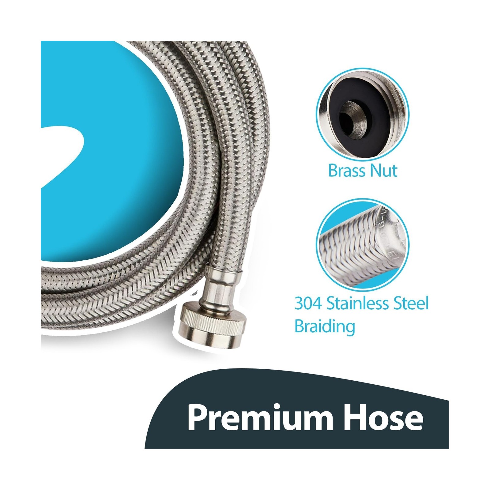 (10 Pack) Seelink 6FT Washing Machine Hose, Stainless Steel Washer Hose for H…