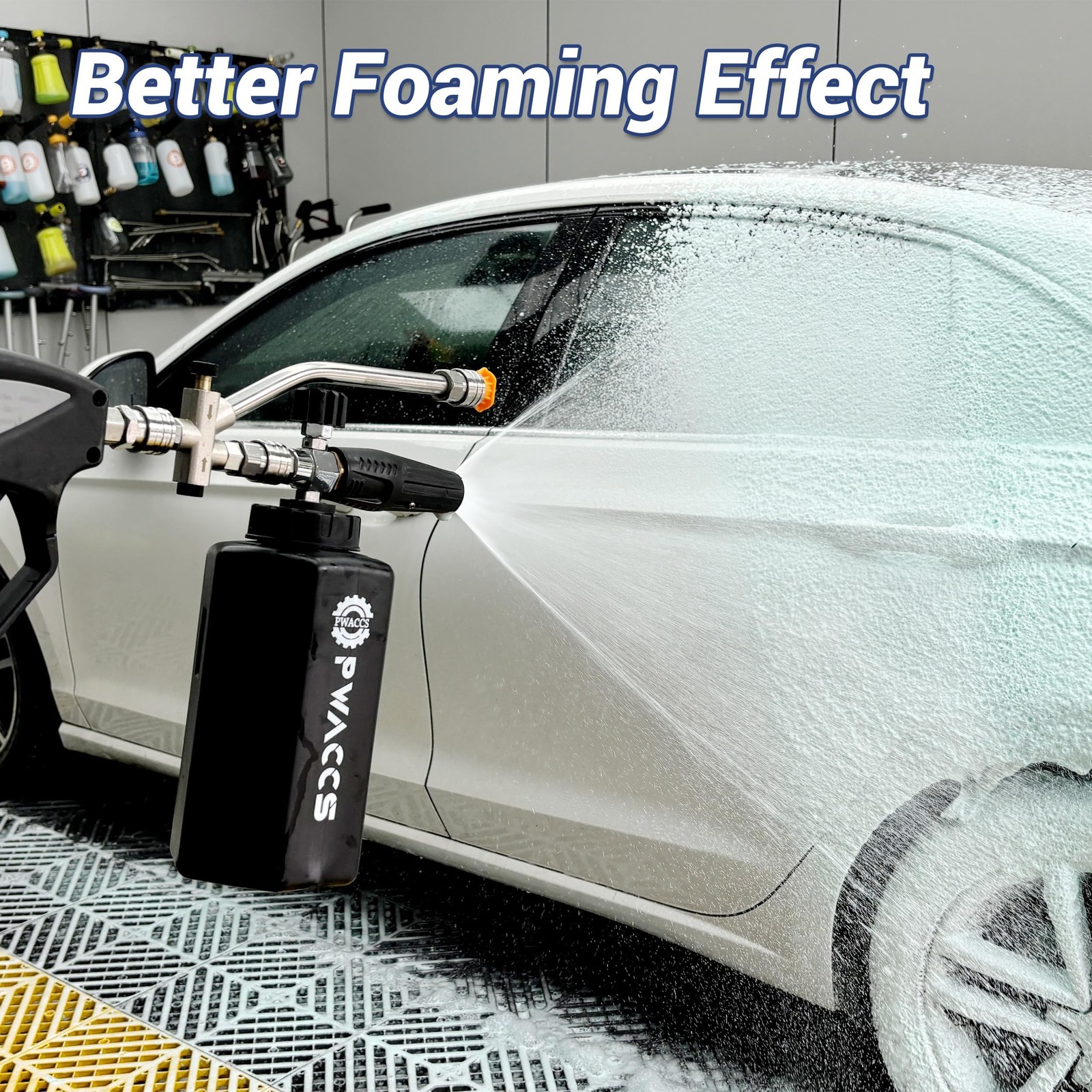 PWACCS Dual Foam Cannon with Pressure Washer Short Gun, Foam Cannon Dual Conn…