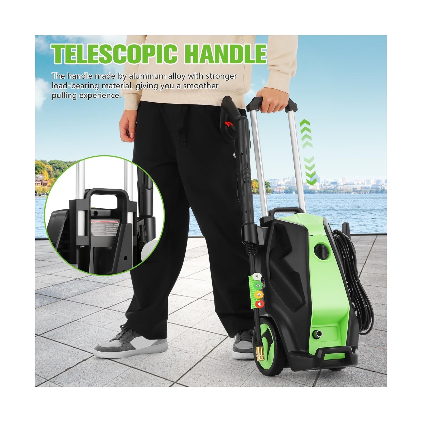 5000PSI 4.0GPM Heavy Duty Electric Pressure Washer with 33 FT Extension Hose,…
