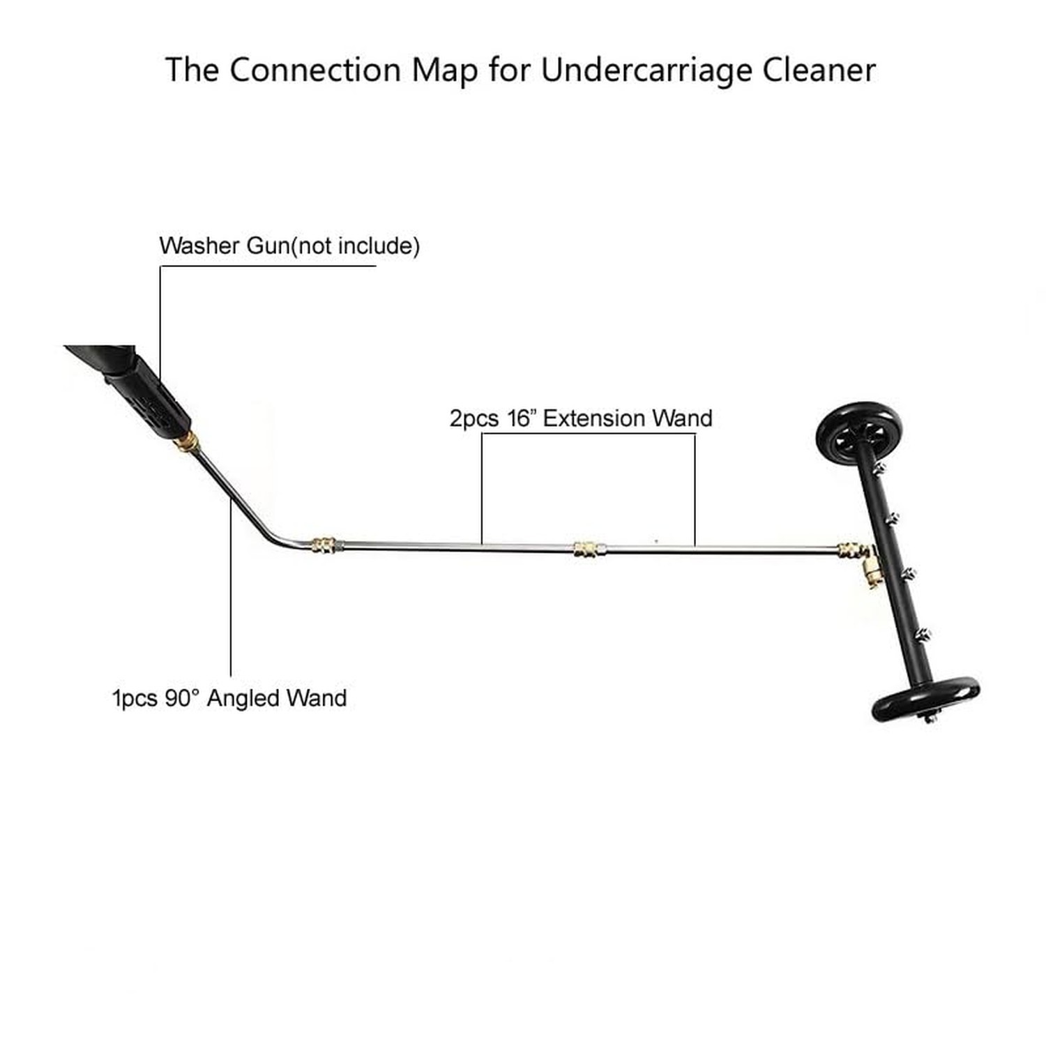 2-in-1 16″ Dual-Function Undercarriage Pressure Washer Cleaner, Surface Clean…