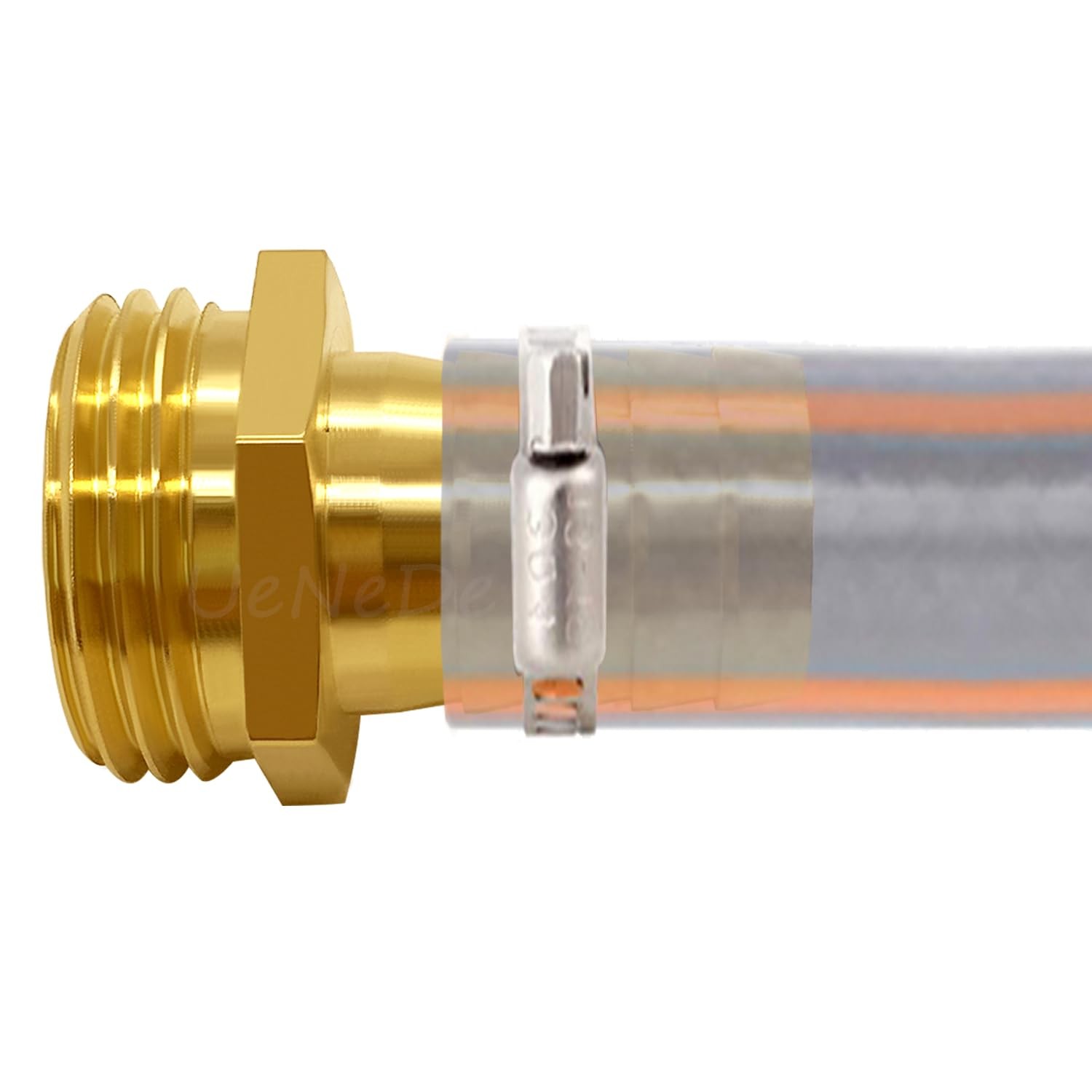 Uenede 2PCS Brass 5/8″ Barb x 3/4″GHT Male Garden Hose End