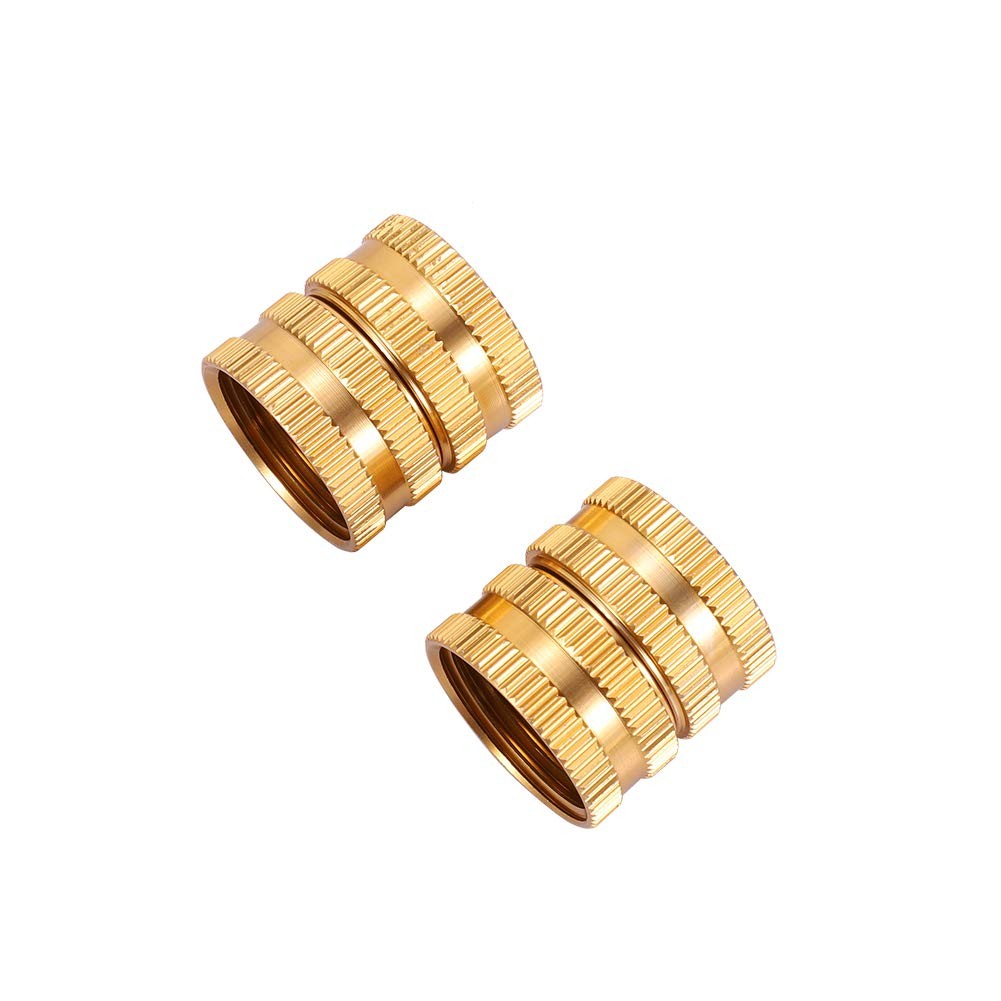 Metal Garden Hose to Fitting Connect, Double Female Quick 2FML, Gold