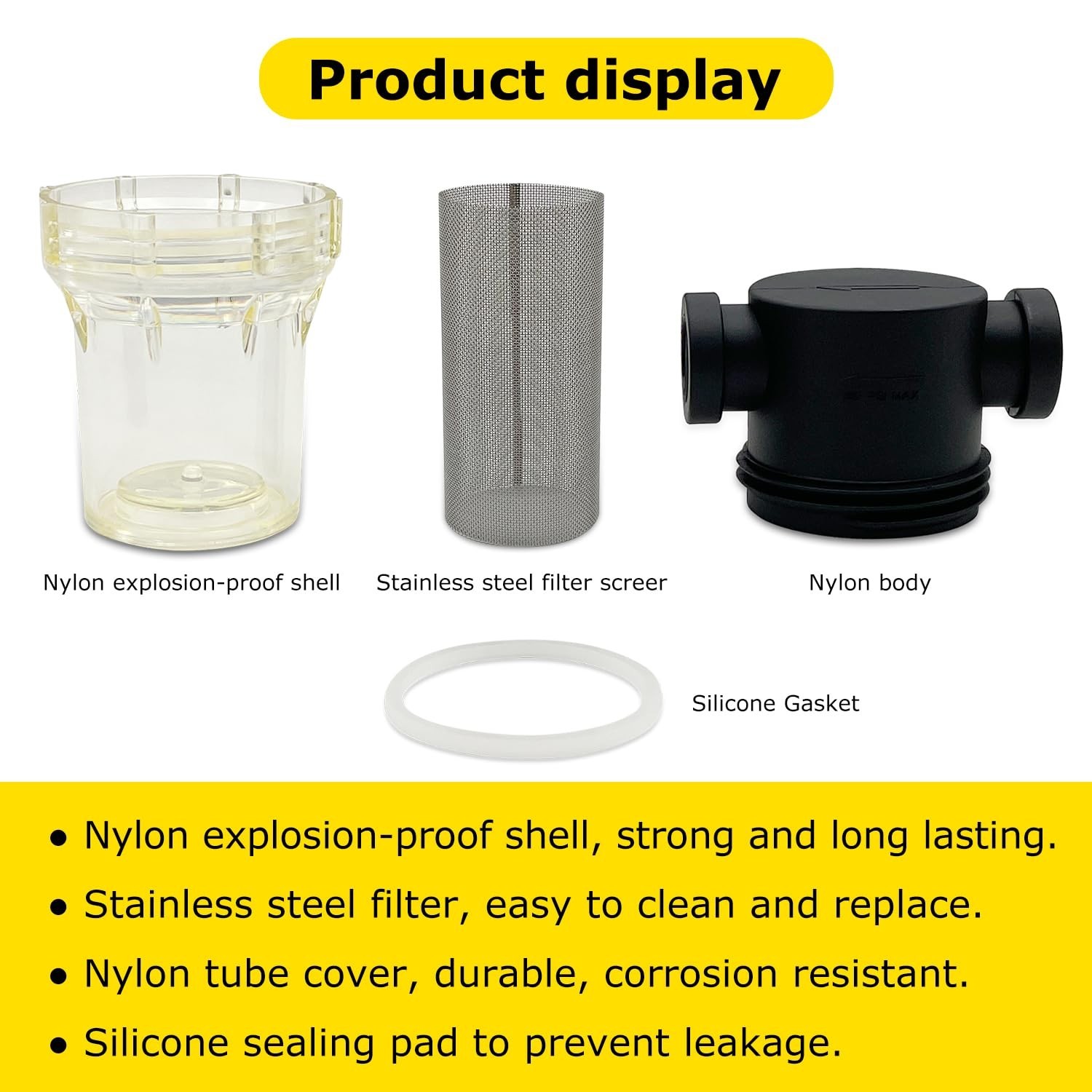 3/4″ Female NPT in-Line Strainer with 40 mesh Stainless Steel Filter Screen