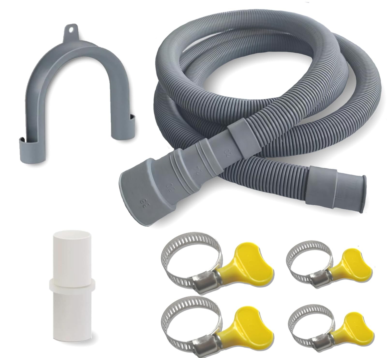 DLHMBOQ 6.5ft Washing Machine Drain Hose Extension Kit 6.5Feet, Gray