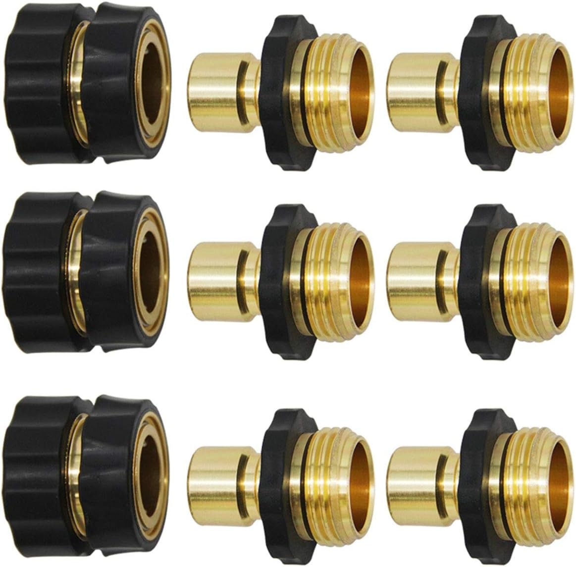 Triumpeek 3/4″ Garden Hose Connector, 7-10 cm, 9 PCS – 6 Male & 3 Female