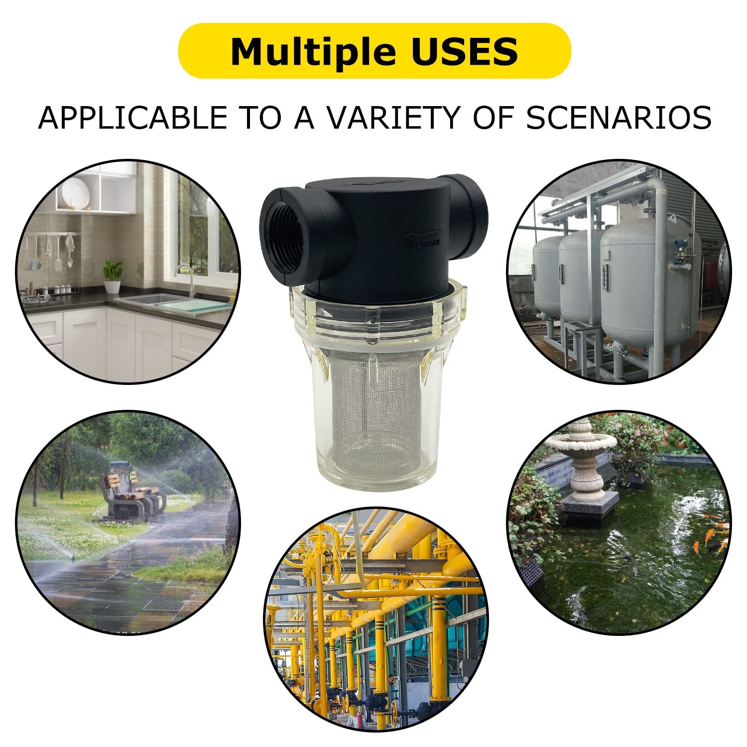 3/4″ Female NPT in-Line Strainer with 40 mesh Stainless Steel Filter Screen