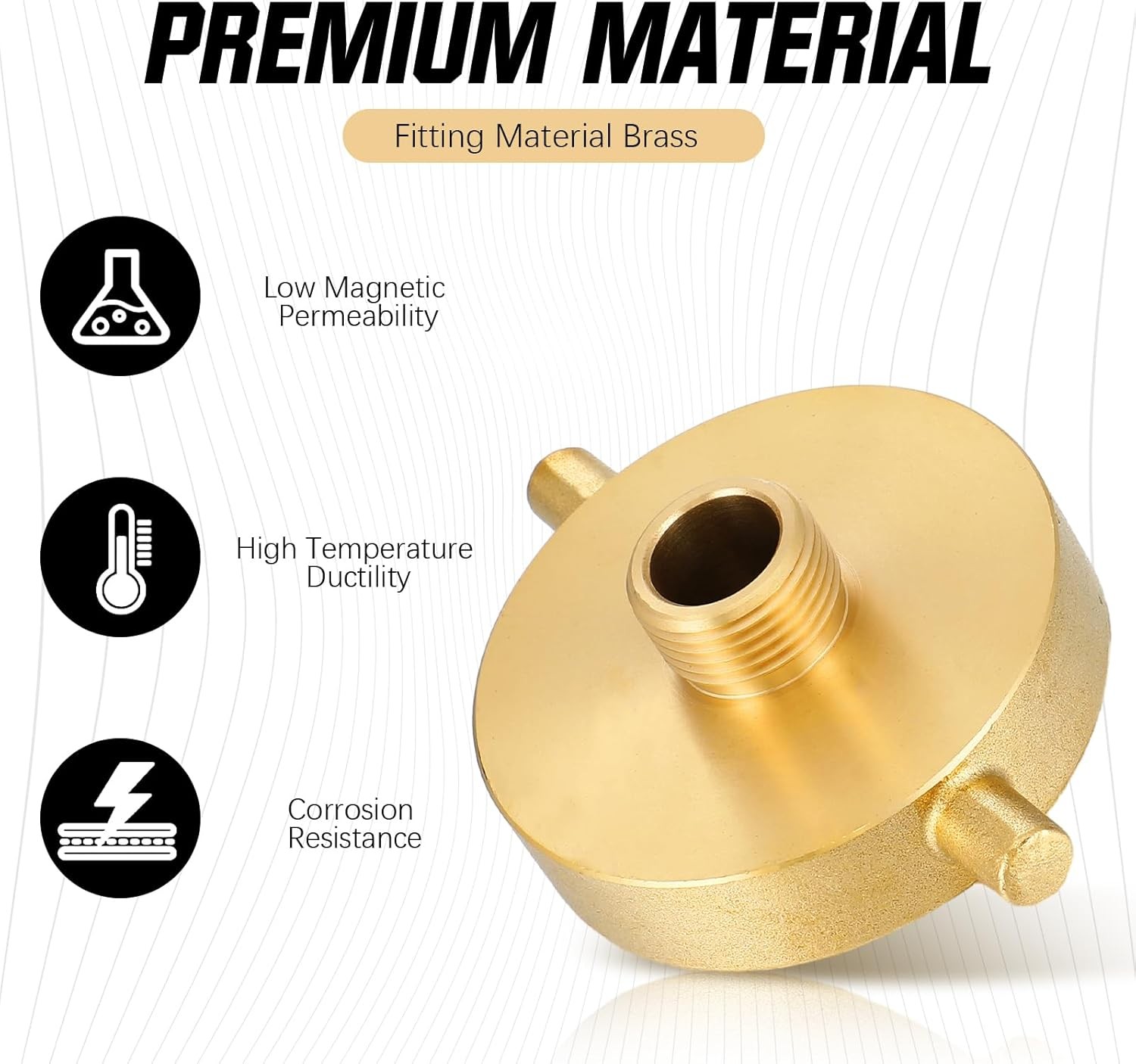 1 Pack Fire Hydrant Hose Adapter 2-1/2″ NST/NH Female x 3/4″ GHT brass color