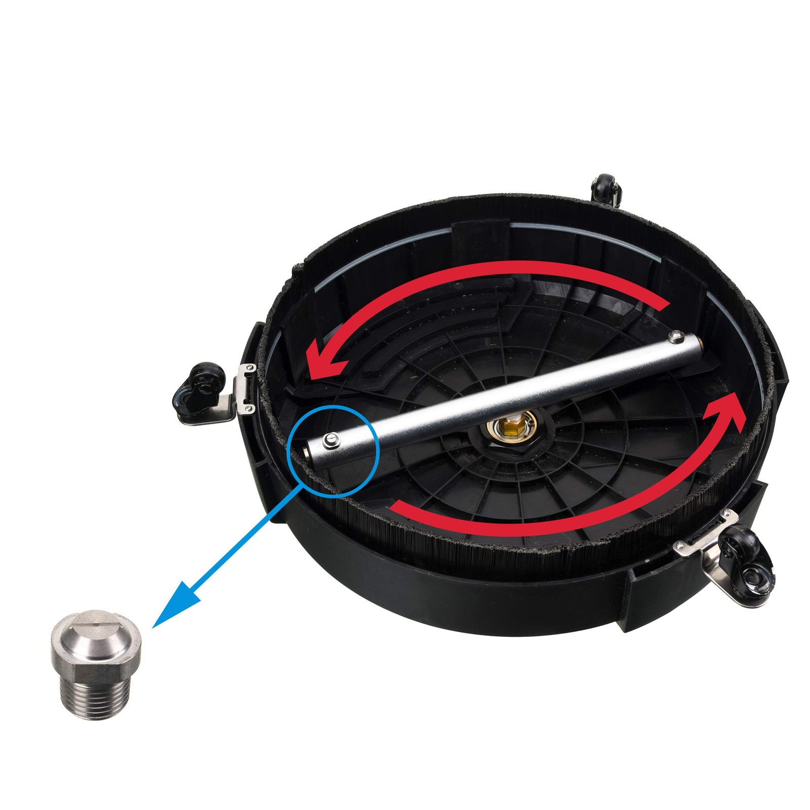 Tool Daily 15 Inch Pressure Washer Surface Cleaner with 3 15 Inch, Black