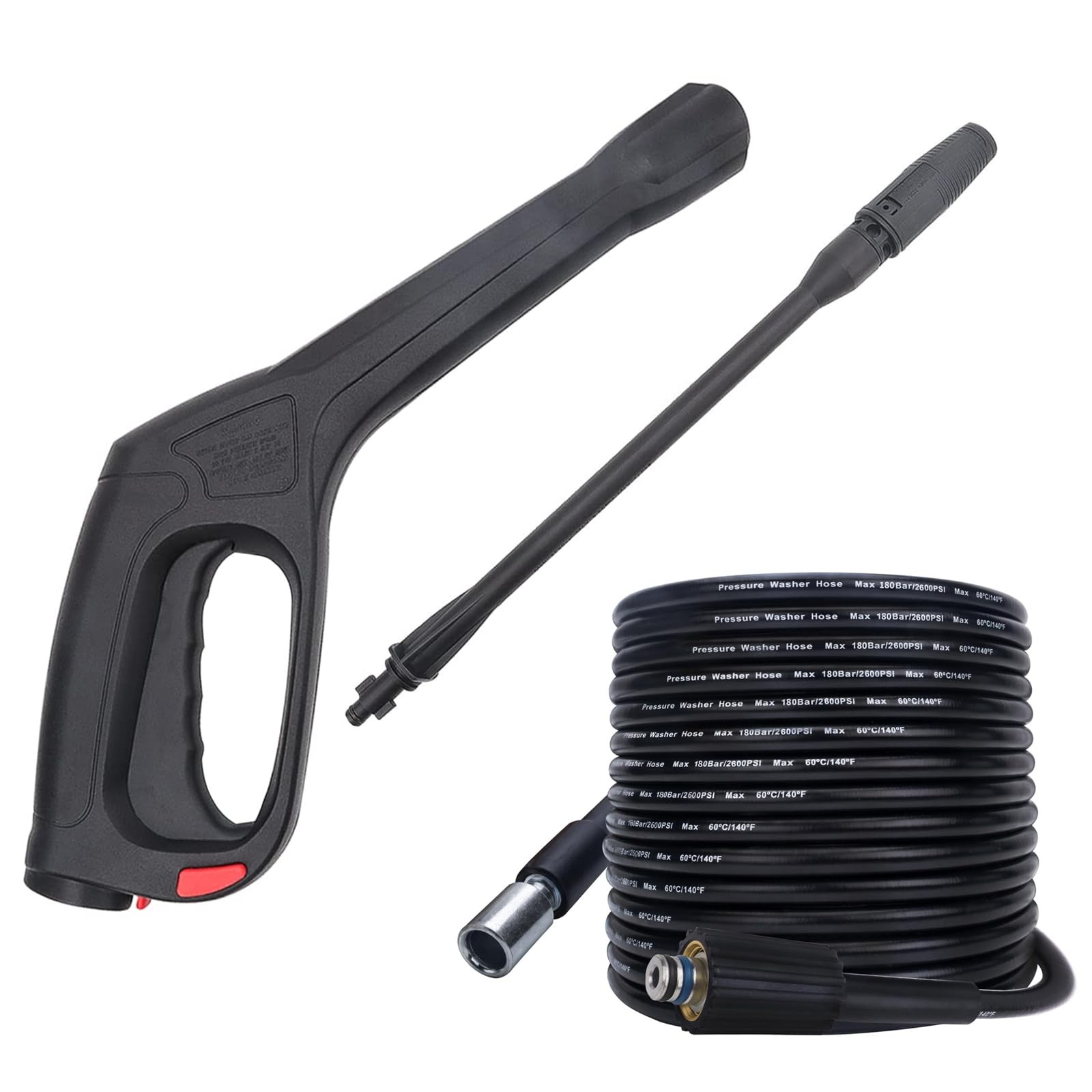 High Pressure Water Spray Gun Wand Nozzle 1470 cubic inches, F. Hose Kit
