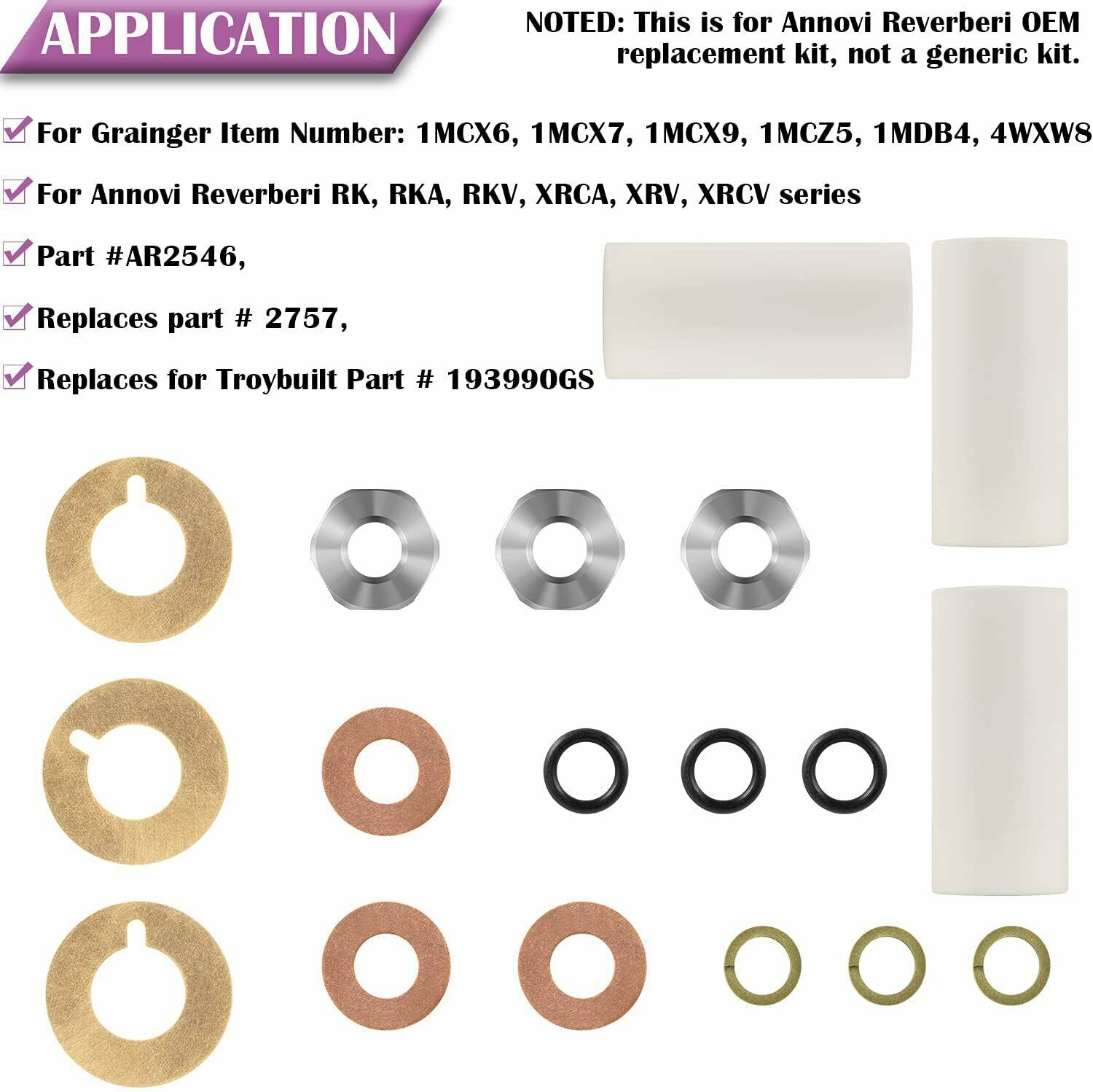 AR2546 Pump Piston & Ceramic Plunger Repair Kit 18mm for Annovi Reverberi RK