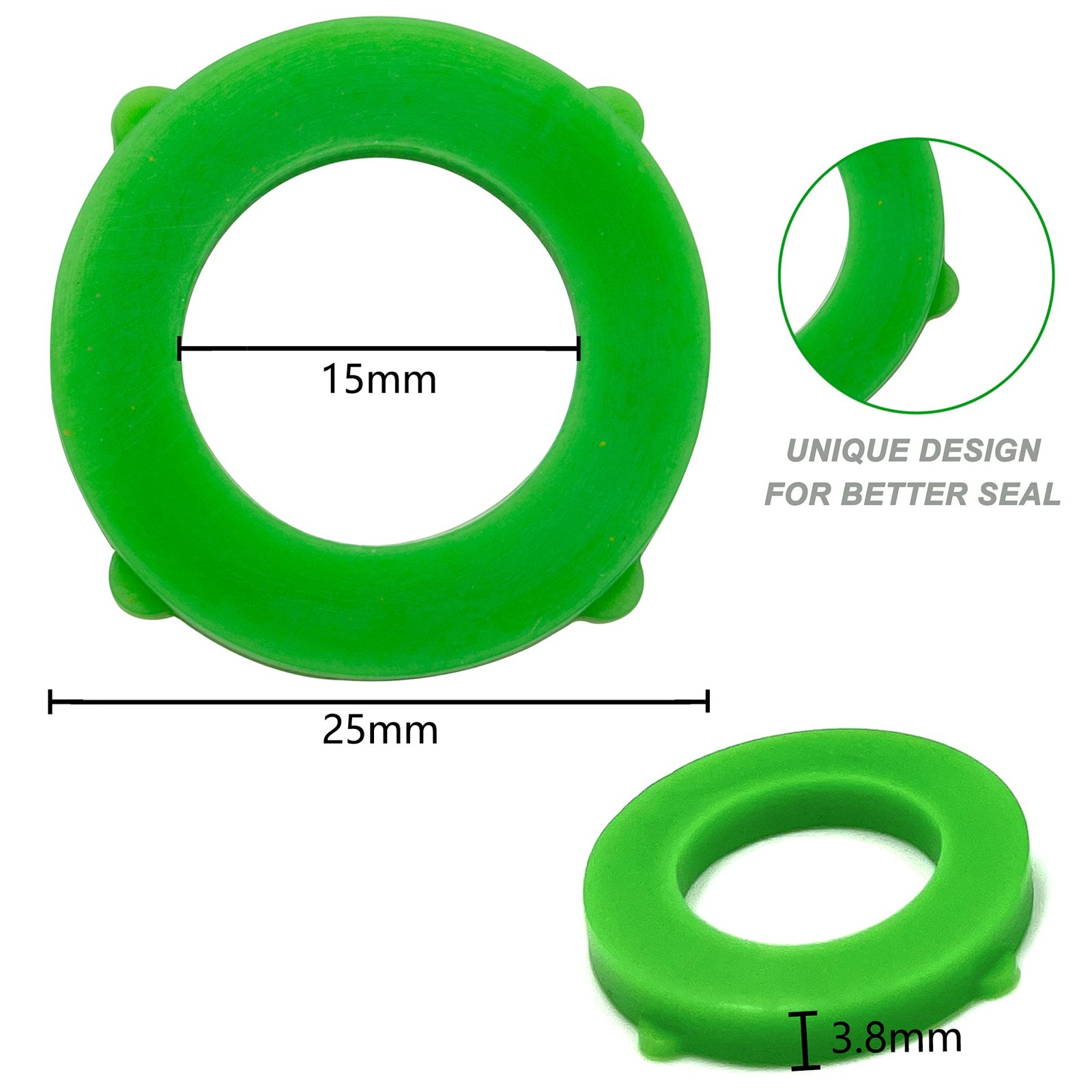 YANWOO 20pcs Green Leak Preventing Silicone Washer Gasket for Standard 3/4″ Gard