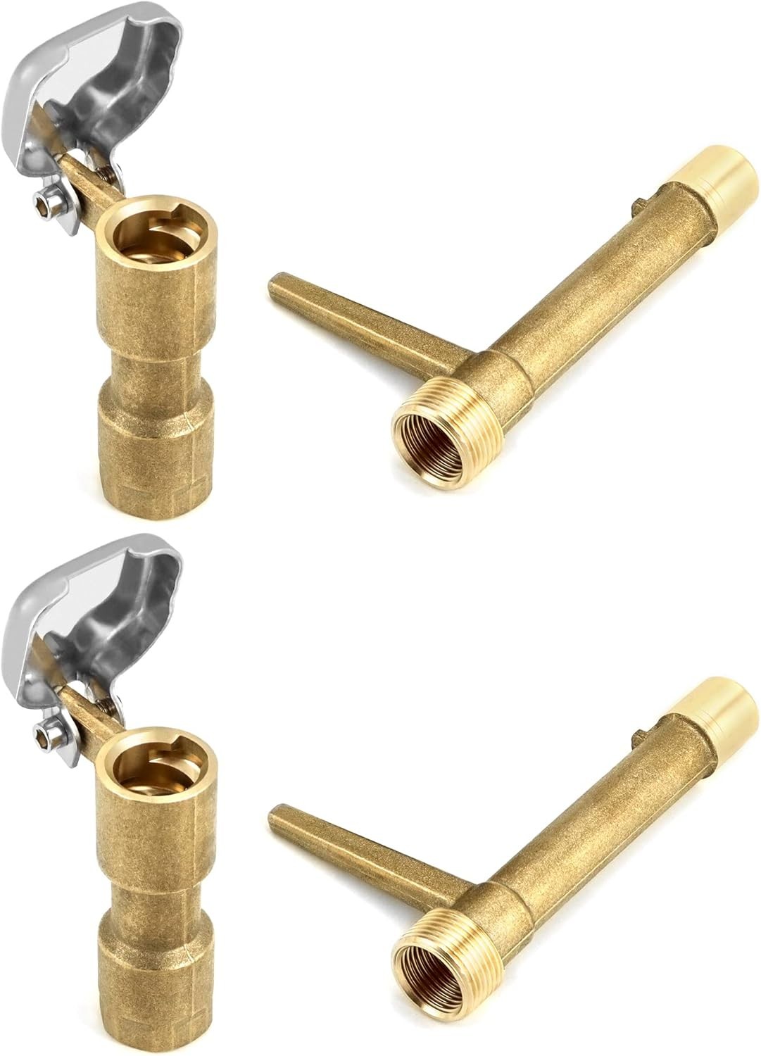 QWORK 2 Set 3/4-Inch Brass Quick Coupler Valves, Irrigation Tool with Quick…