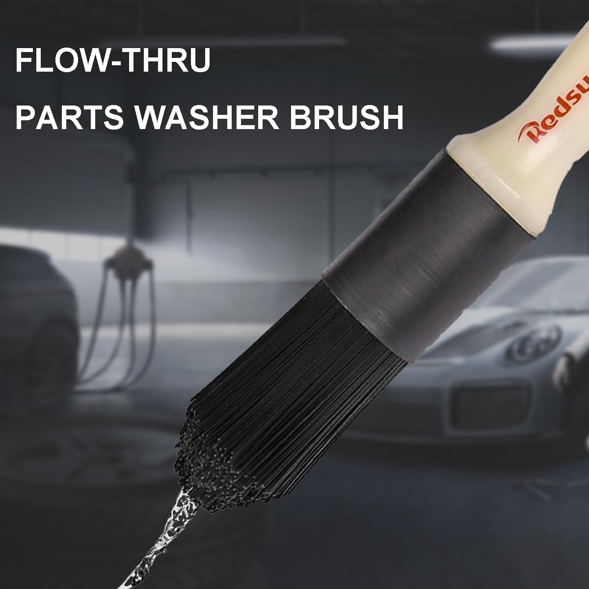 Flow-Thru Parts Washer Brush Cleaning Brush(3.6 Ounce,10.62 Inch) White