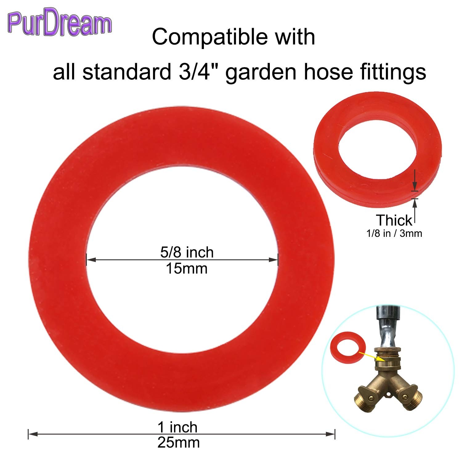 CPWUFIYD Outdoor Garden Hose Silicone Washer Gasket, 40Pcs Red 40PCS,