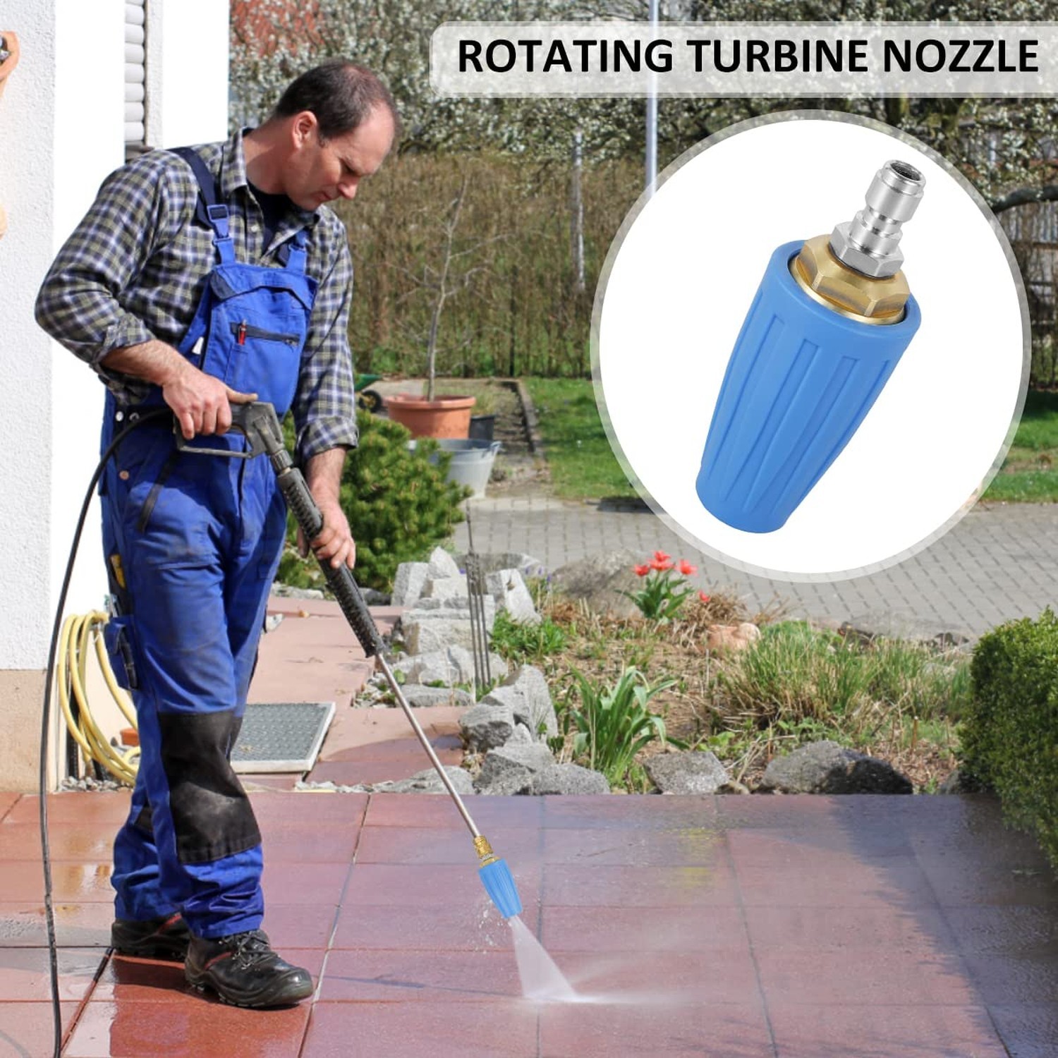 5PCS Nozzle Pressure Washer 4000PSI Max, 360° Rotating Pressure Washer Nozz