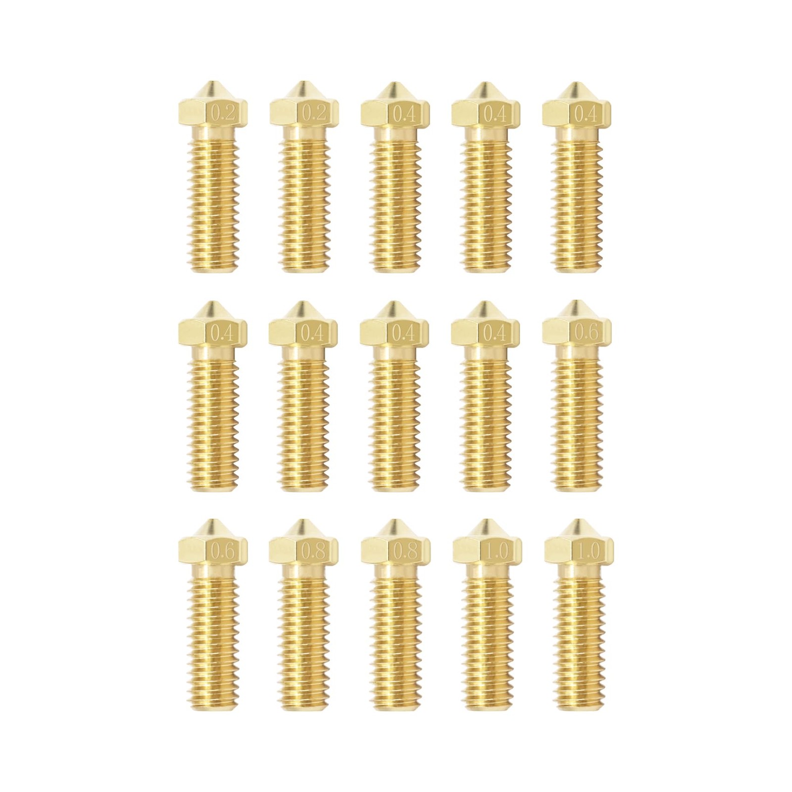 15PCS Nozzles Kit for Anycubic Vyper, 3D Printer 7PCS 0.4mm For Vyper Brass