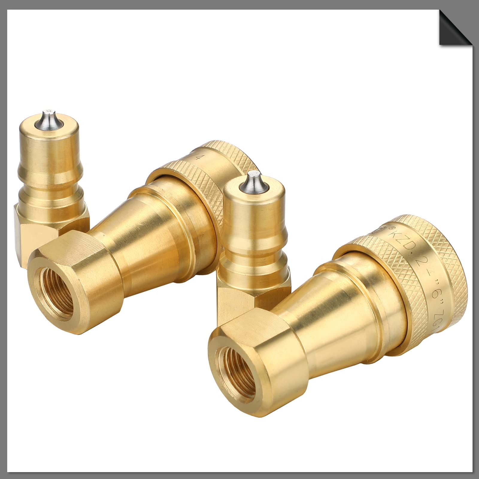 Vinsot 6 Set 1/4″ Quick Disconnect Coupler Valve for 1/4 inch, Brass color