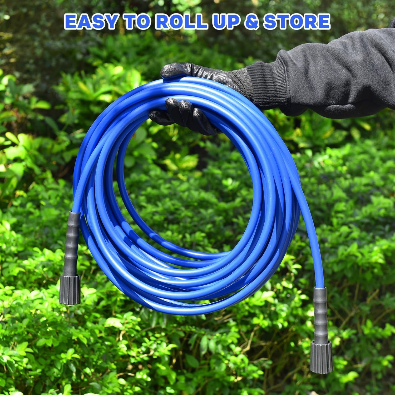 Pressure Washer Hose 50 FT 1/4″ ID, Kink Resistant Power Washer Hose with M22…