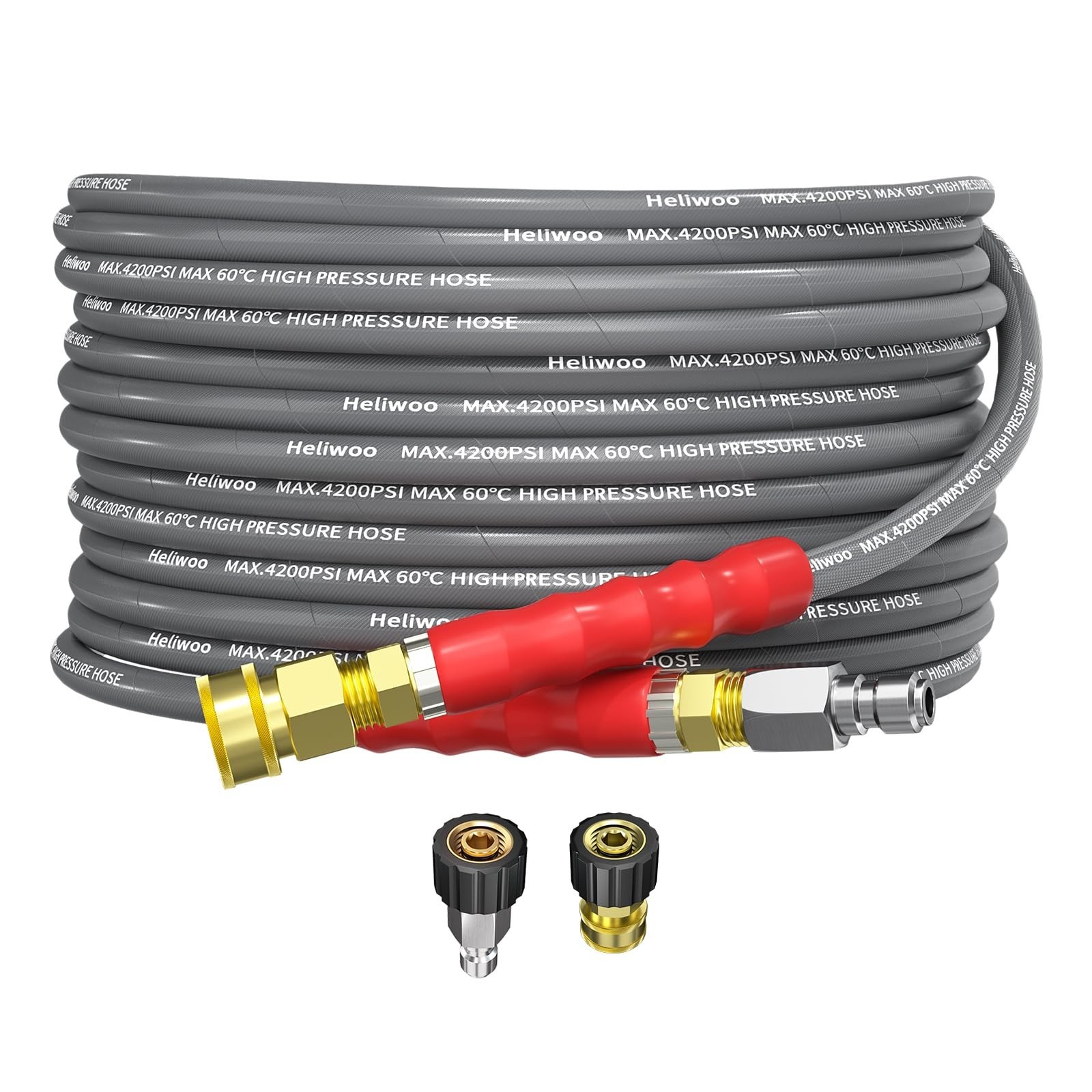 Pressure Washer Hose 25FT, 4200PSI High Tensile Wire Braid Kink Resistant Pow…