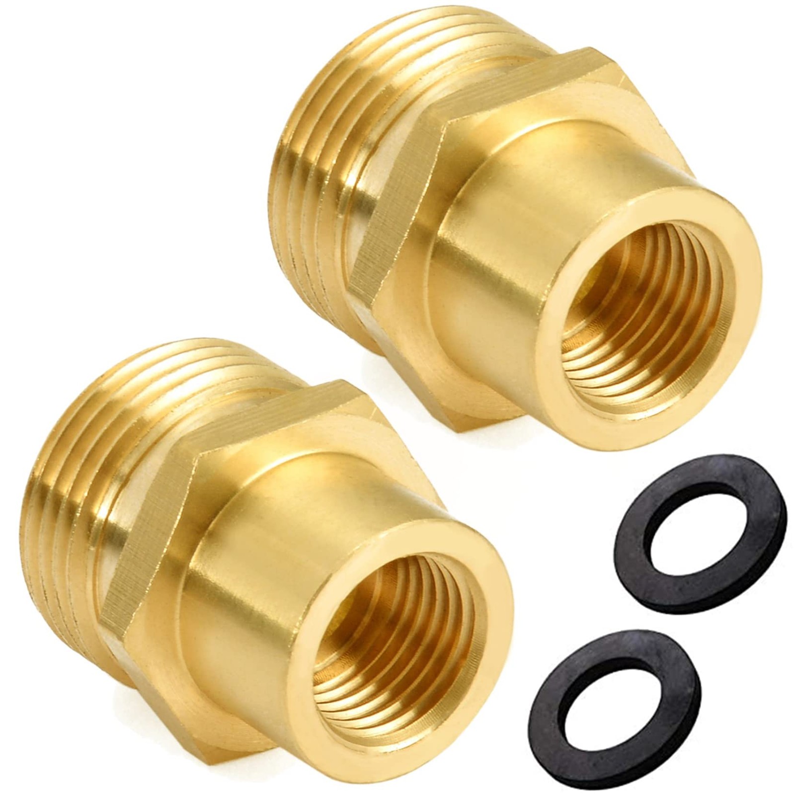 ANPTGHT 2PCS Metals Brass Garden 3/4″ GHT Male to 1/4″ NPT Female, Copper