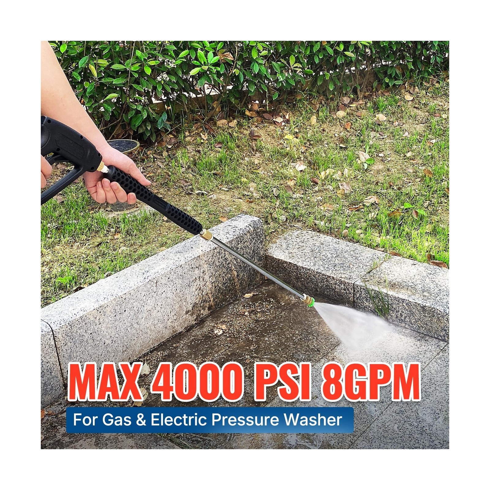 YAMATIC Pressure Washer Gun and Wand with 5 Spray Nozzles, M22-14mm & M22-15m…