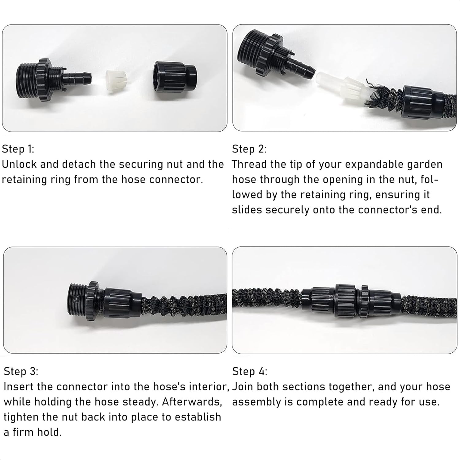 Garden Water Hose Expandable Connectors Repair Kit Faucet 3/4 inch