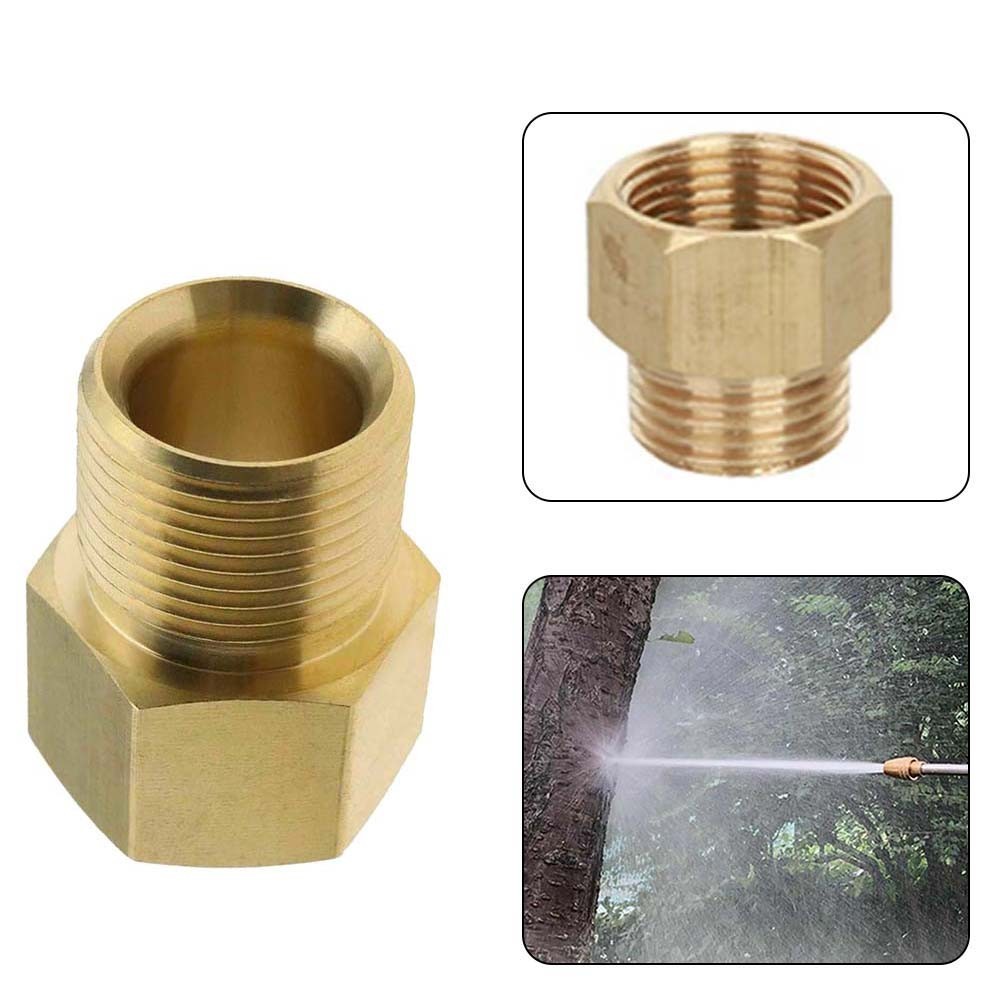 Easy to Use Pressure Washer Brass Adapter M22 Female Thread to 14mm Male Metric