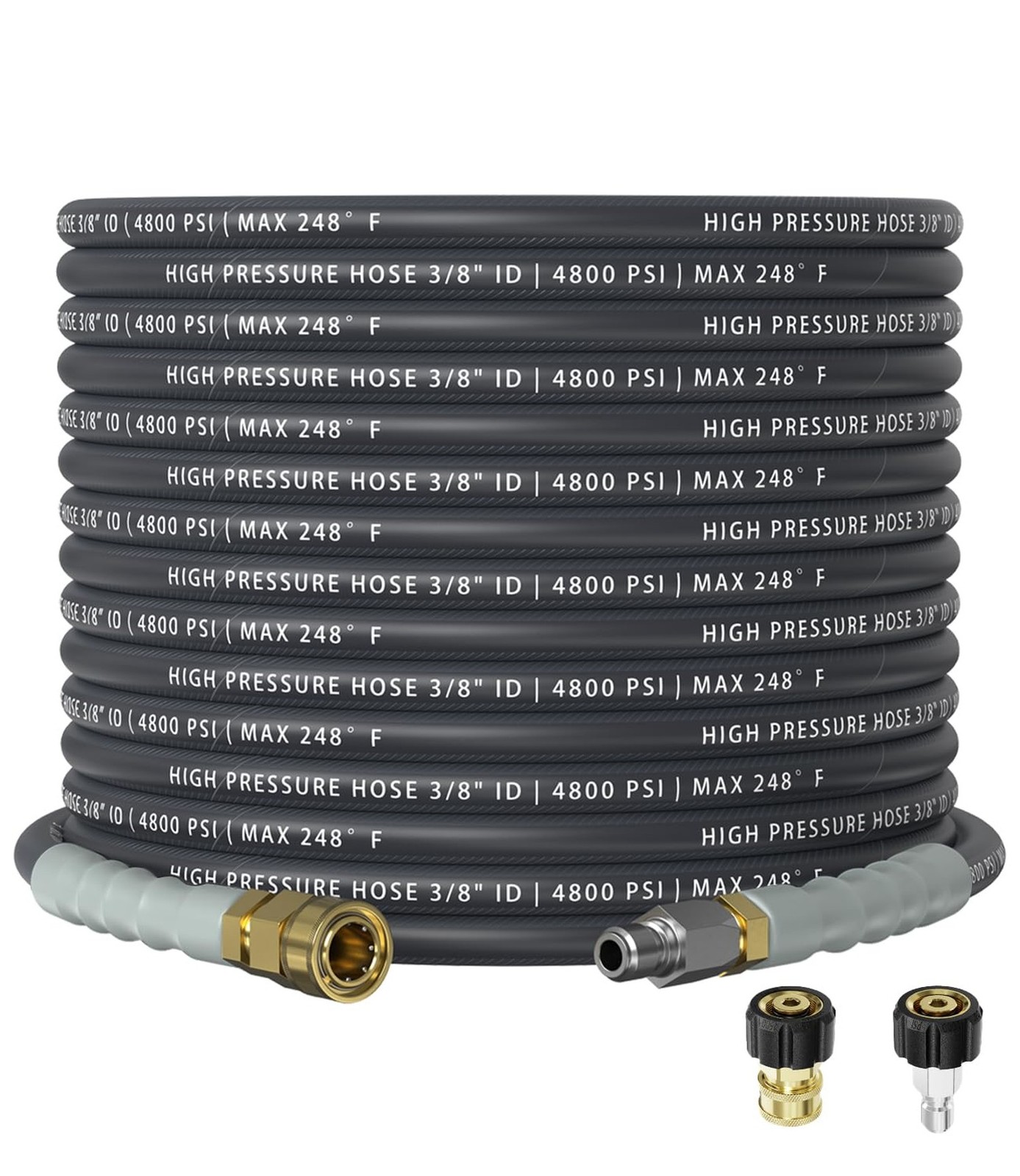 3/8″ 4800PSI Pressure Washer Hose 50FT with 360° Swivel Quick Connect, Flex
