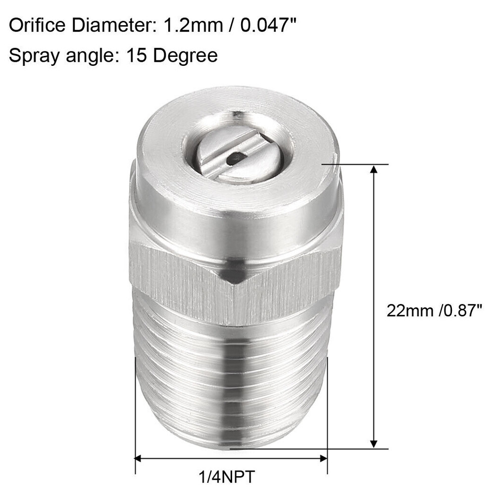 2 Pack Surface Clean Tips – 15 Degree 1/4″ NPT Male Pressure Washer Nozzles