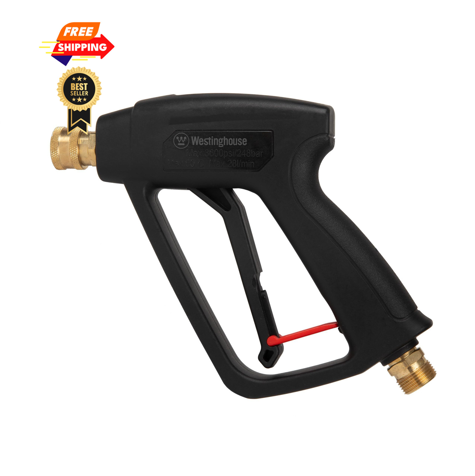 Westinghouse Short Pressure Washer Gun – 3600 Max PSI, M22 Gun, Black