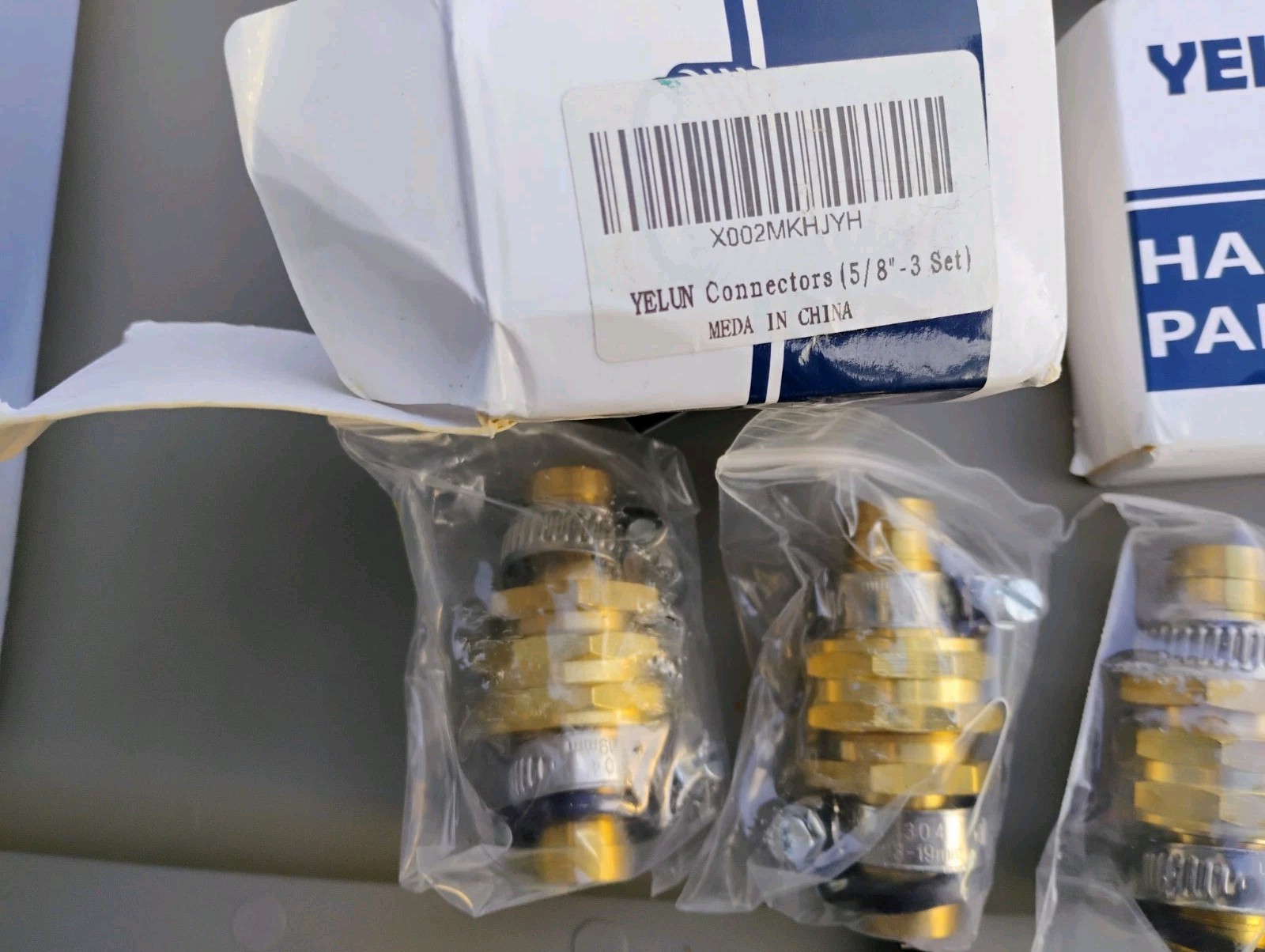 YELUN Solid Brass Garden Hose Repair Connector + Clamps 5/8″Five Connectors NEW