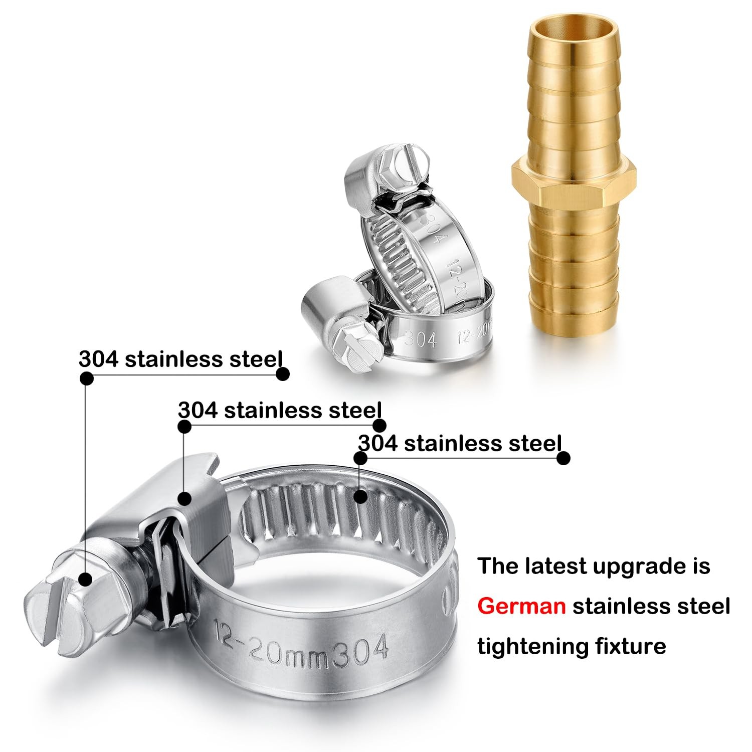YELUN Solid Brass Garden Hose Repair Connector with 5/8 Inch, 5/8″Barb-3 Set