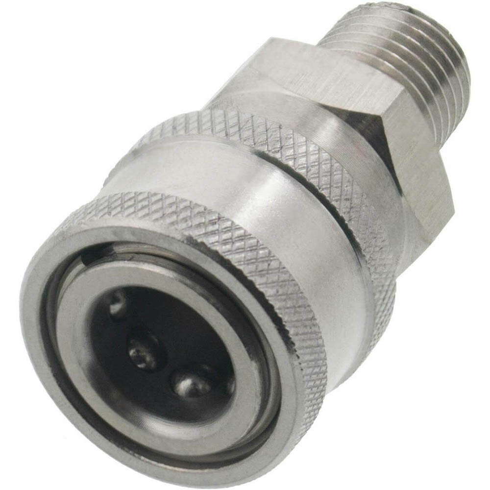 2pcs Stainless Steel Pressure Washer 1/4″ NPT Male Quick Connect Socket Coupler