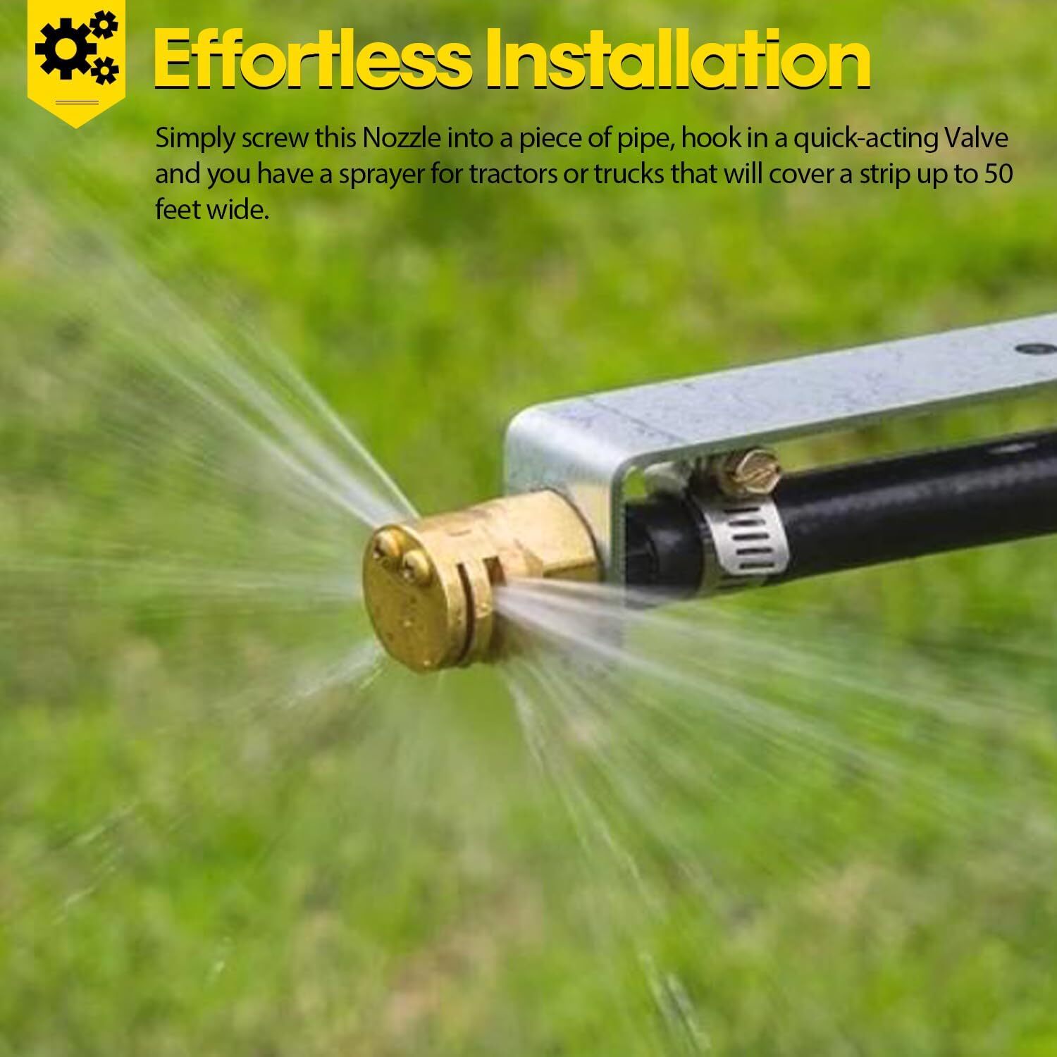 Boomless Spray Nozzle 1/2″ FPT (90° & 180° Caps) 4.2 GPM @ 40 PSI #654101, 65411
