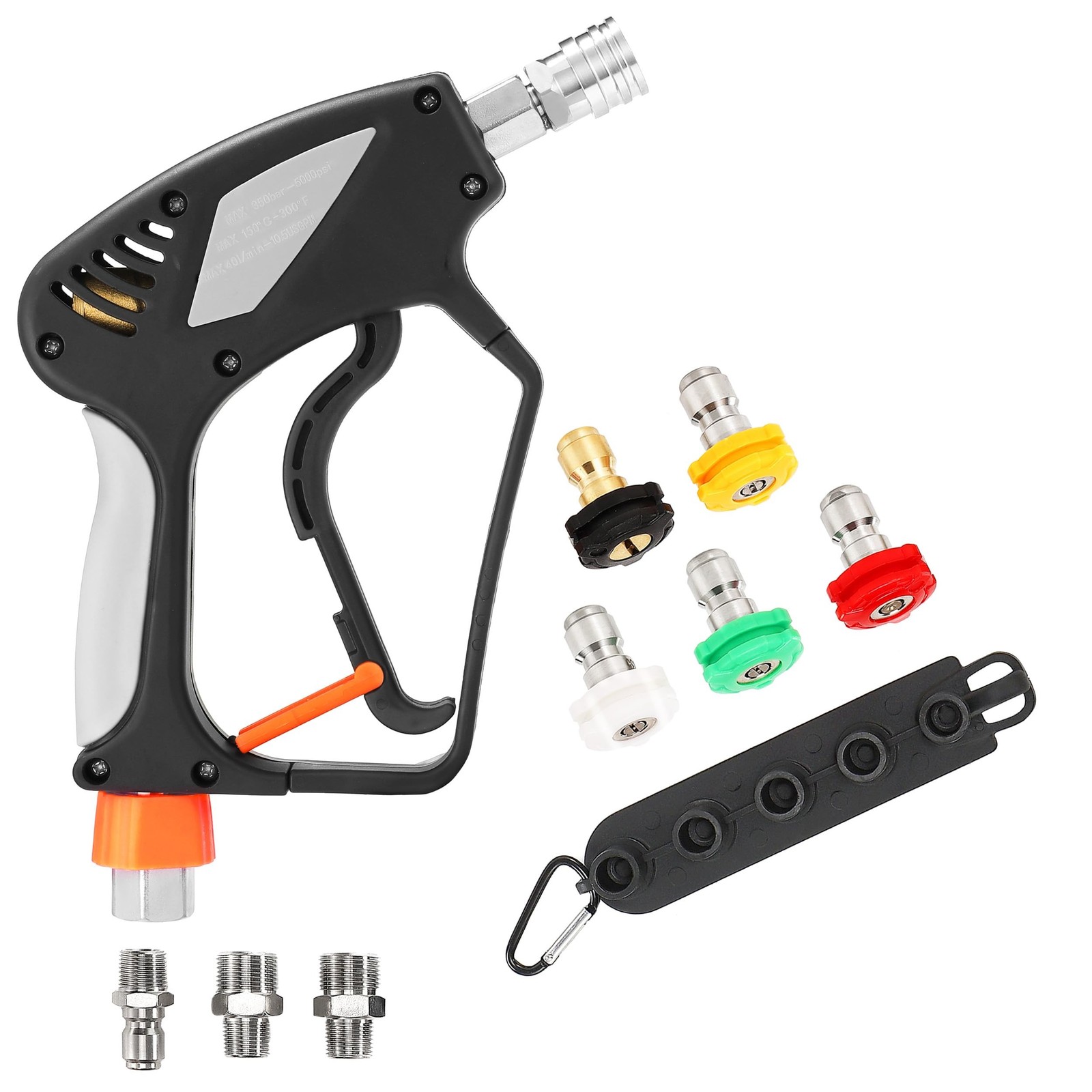 PWACCS Short Pressure Washer Gun with Swivel, 5000 PSI, Black | Power Washer …