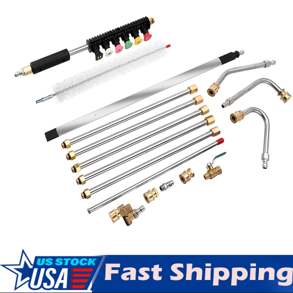 24″ Radiator Cleaning Wand With 25° Fan Nozzles +Pressure Washer Extension Wand