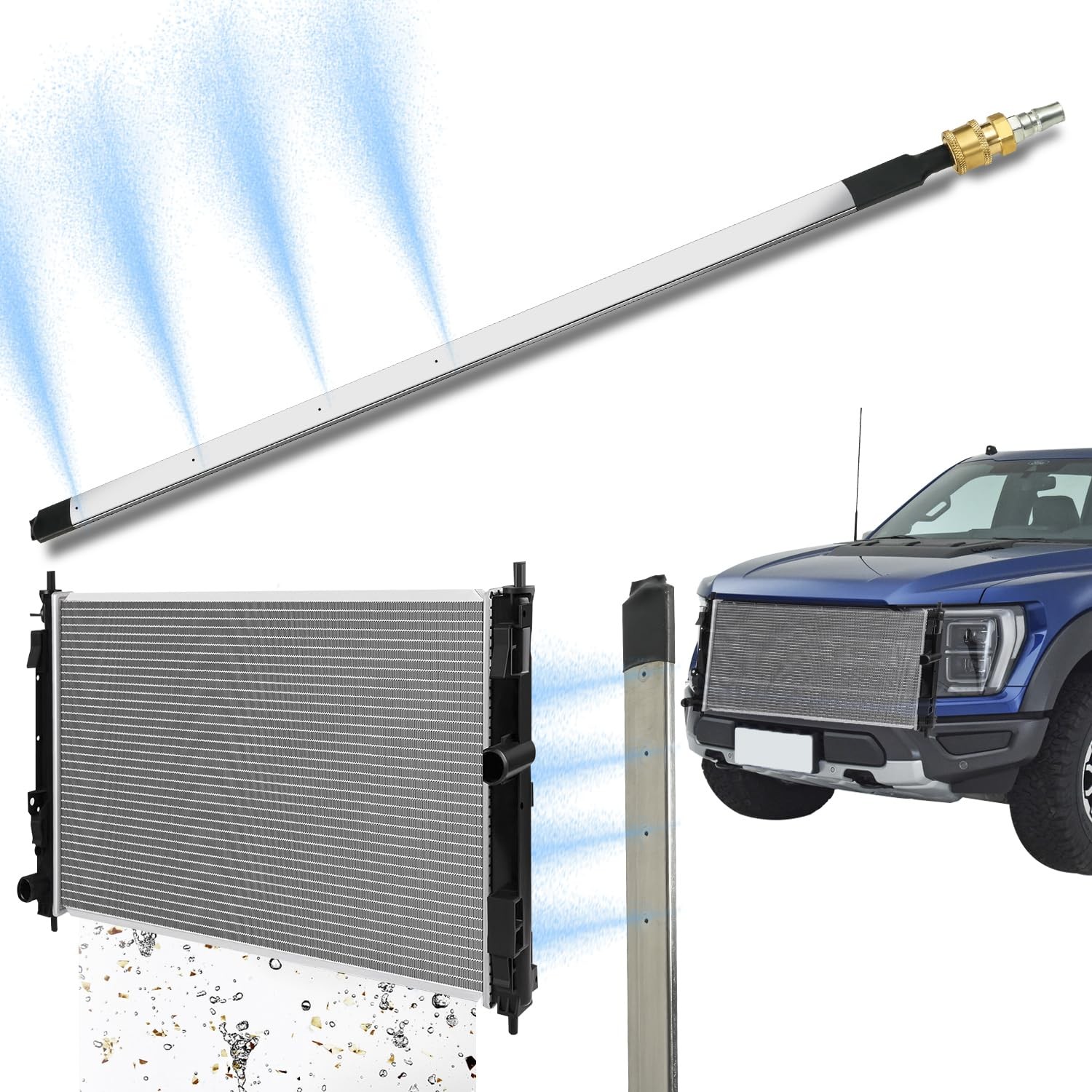 Lucstar Radiator Cleaning Wand & Car A/C Condenser Cleaner, Engine