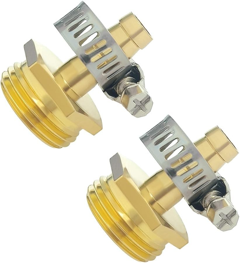 Hooshing 2PCS Garden Hose Male Adapter 3/8″ Barb x 3/4″ GHT Barb, Copper