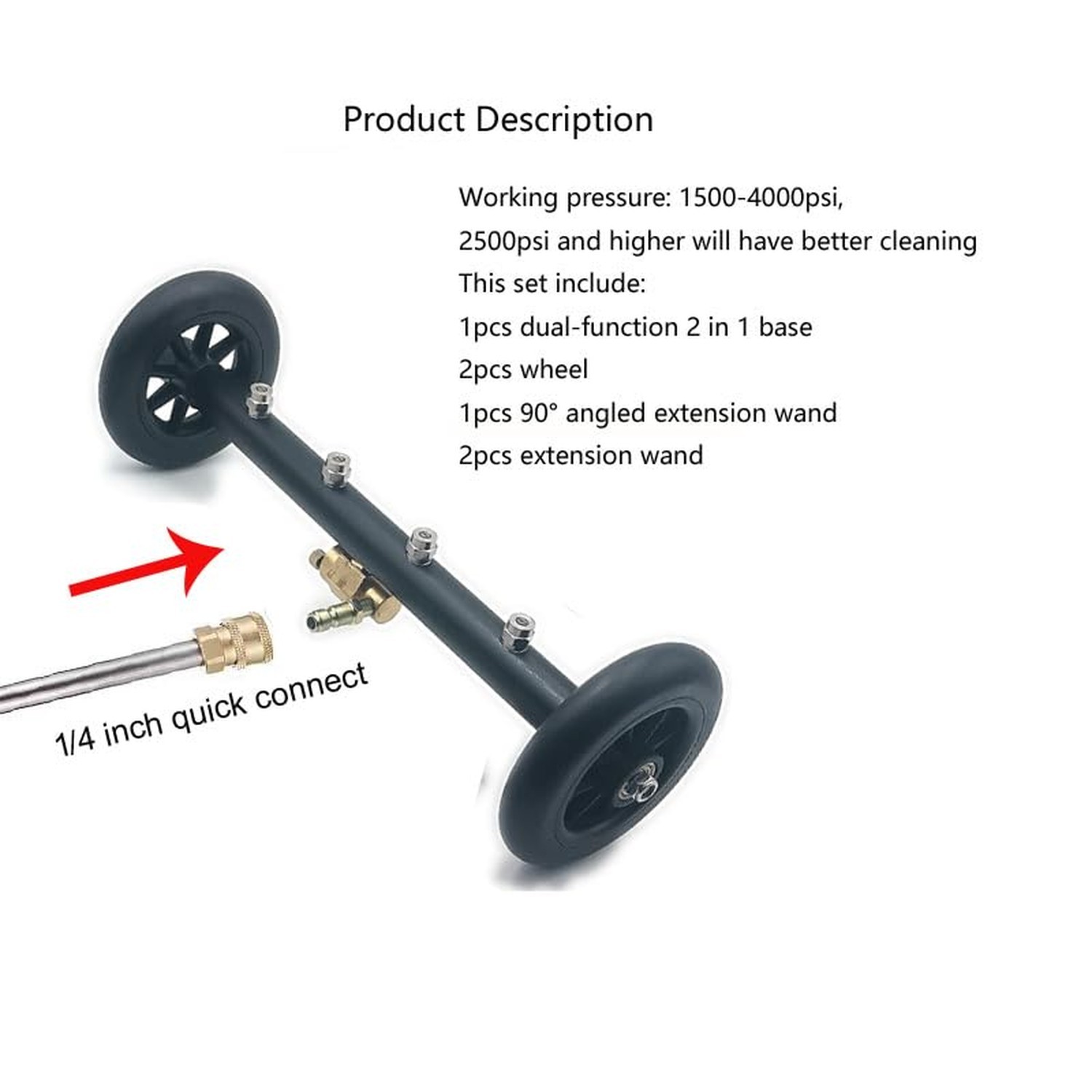 2-in-1 16″ Dual-Function Undercarriage Pressure Washer Cleaner, Surface Clean…