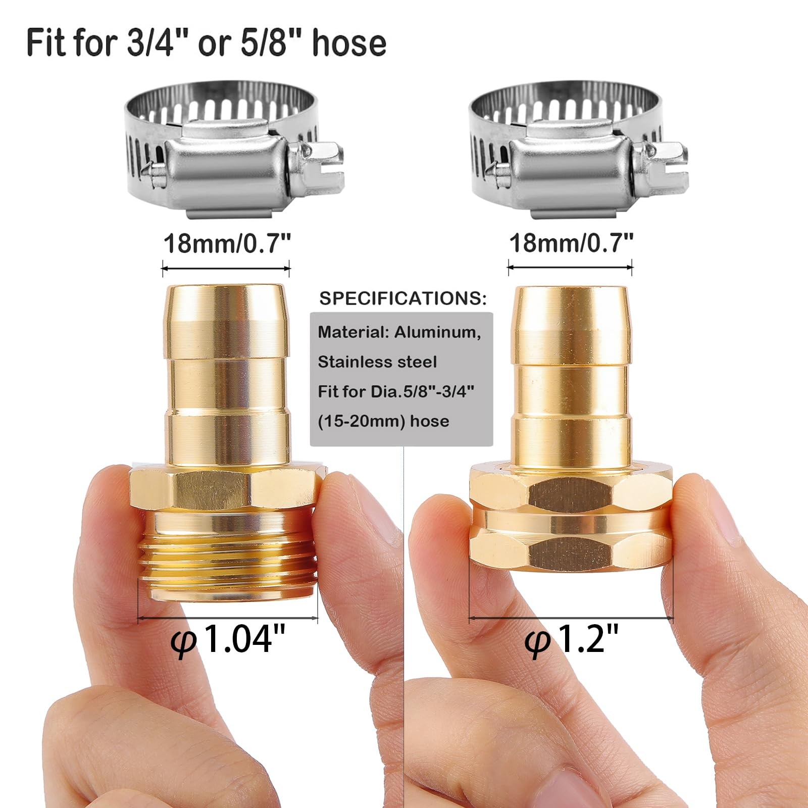 3 Set Garden Hose Repair Connector Kit with 3 Set, Fit for 3/4″ or 5/8″ hose